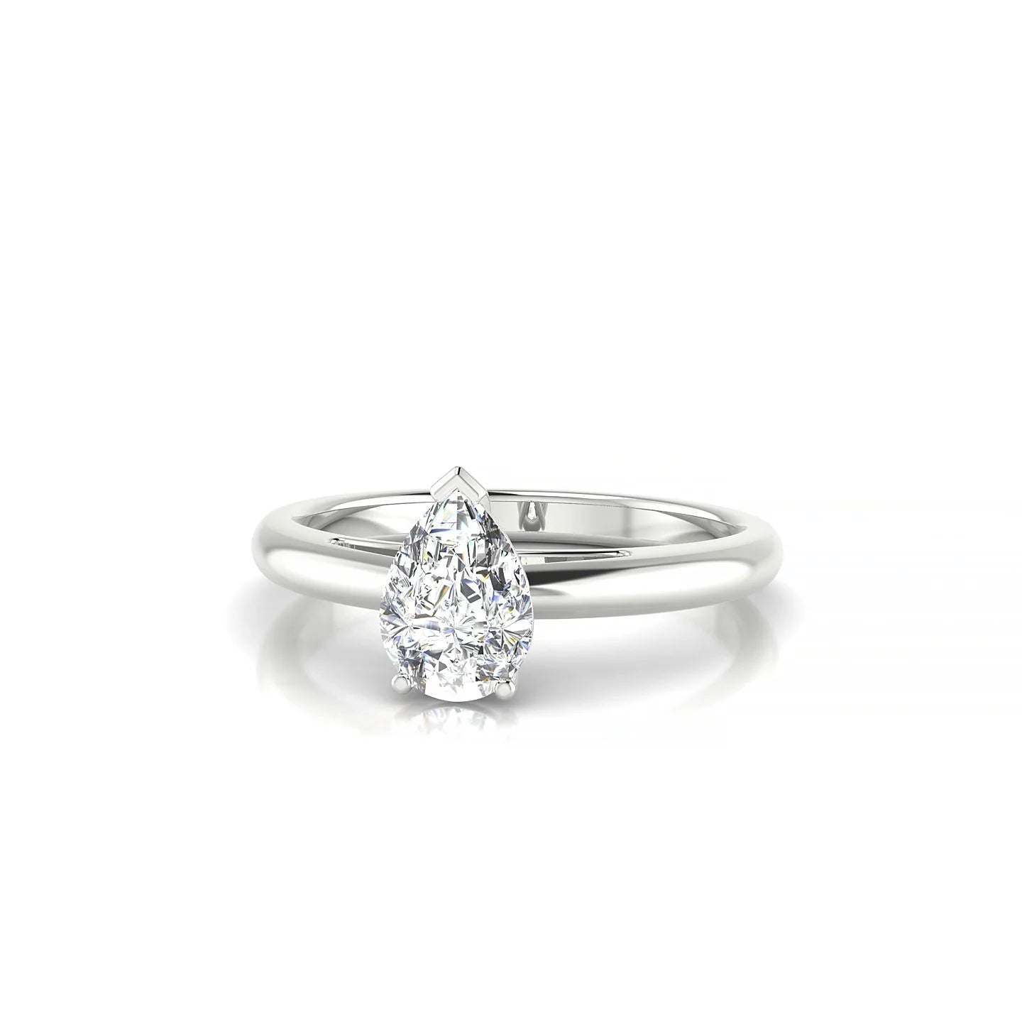 Treasure | 18k White Gold 7 x 5 mm Pear Diamond Ring