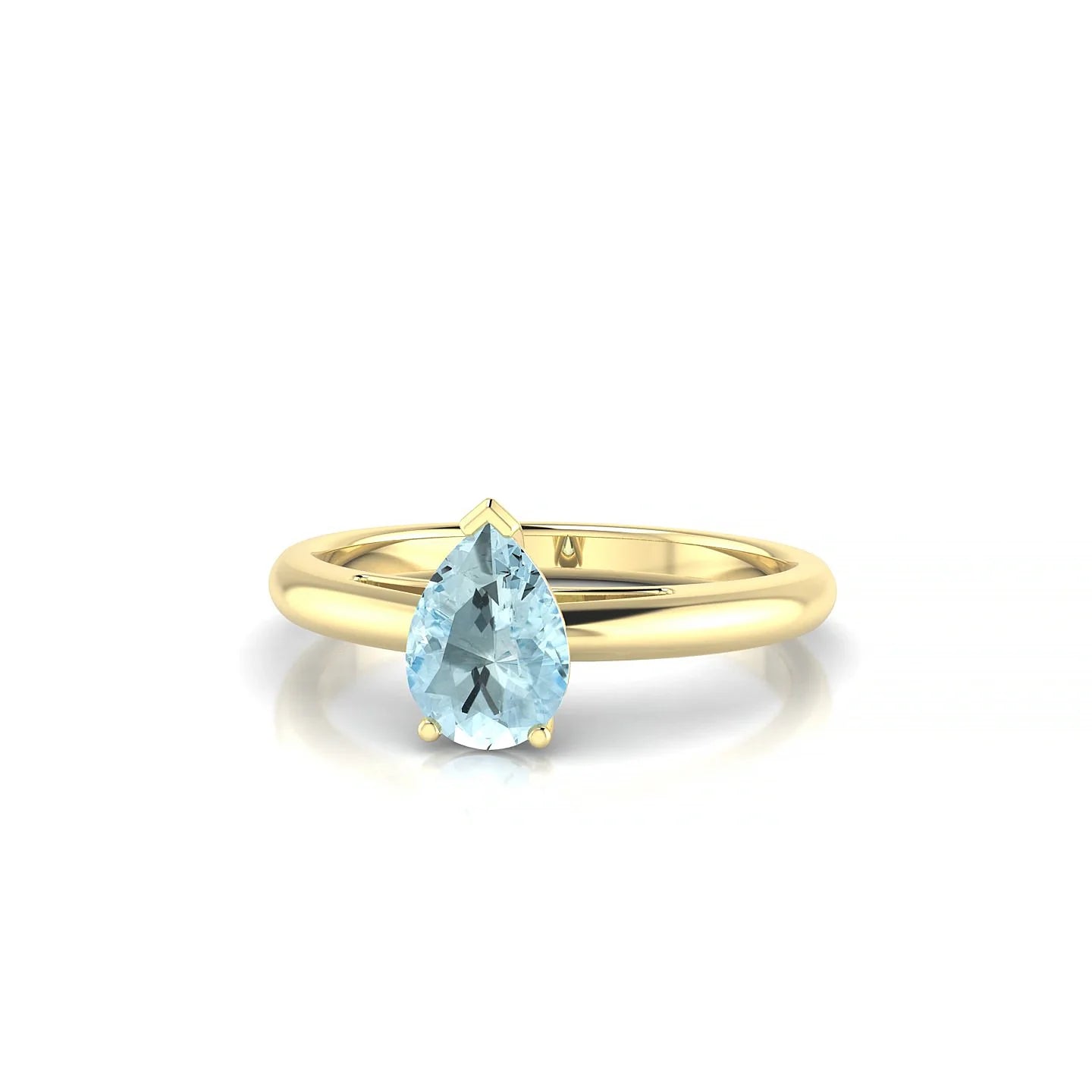 Treasure | 18k Yellow Gold 7 x 5 mm Pear Aquamarine Ring