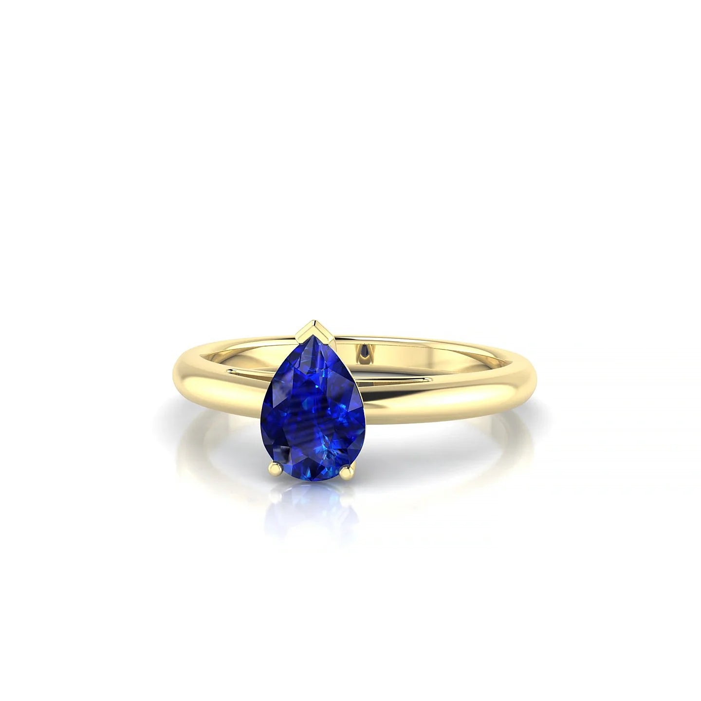 Treasure | 18k Yellow Gold 7 x 5 mm Pear Sapphire Ring