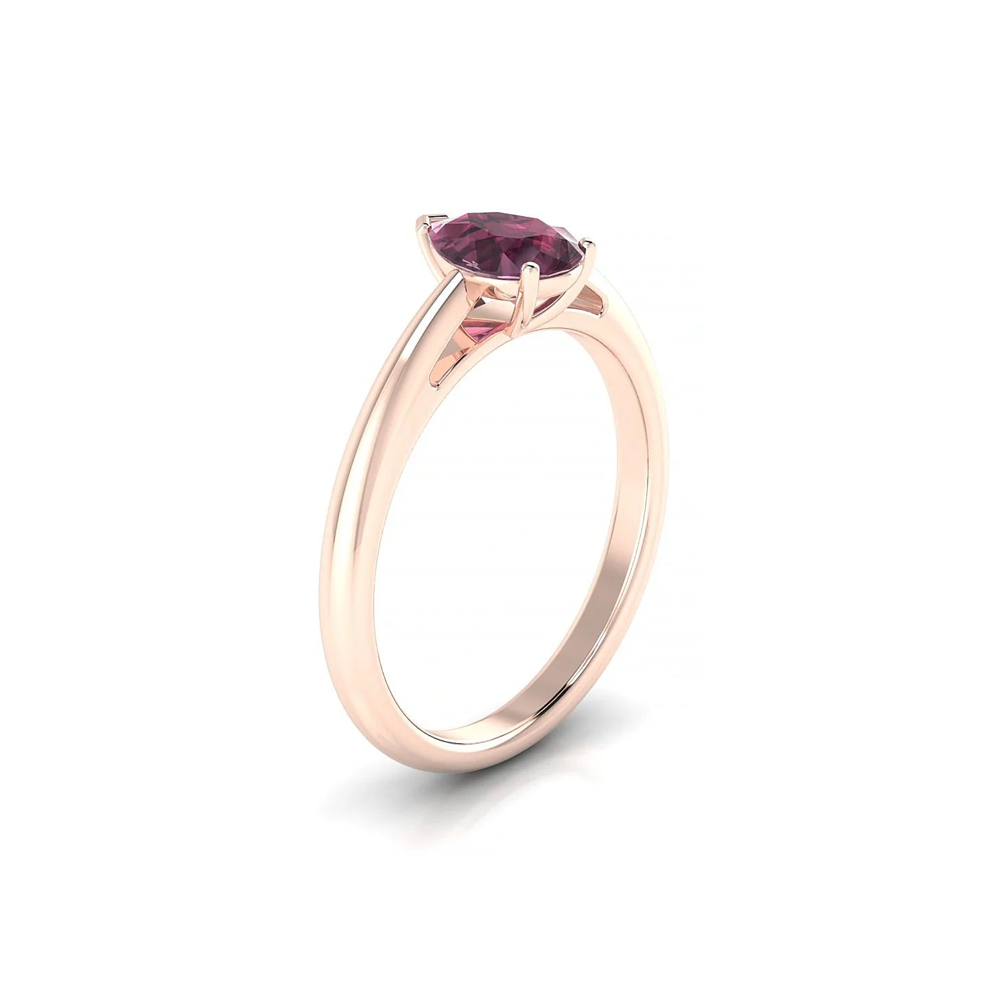 Treasure | 18k Rose Gold 7 x 5 mm Pear Rhodolite Ring