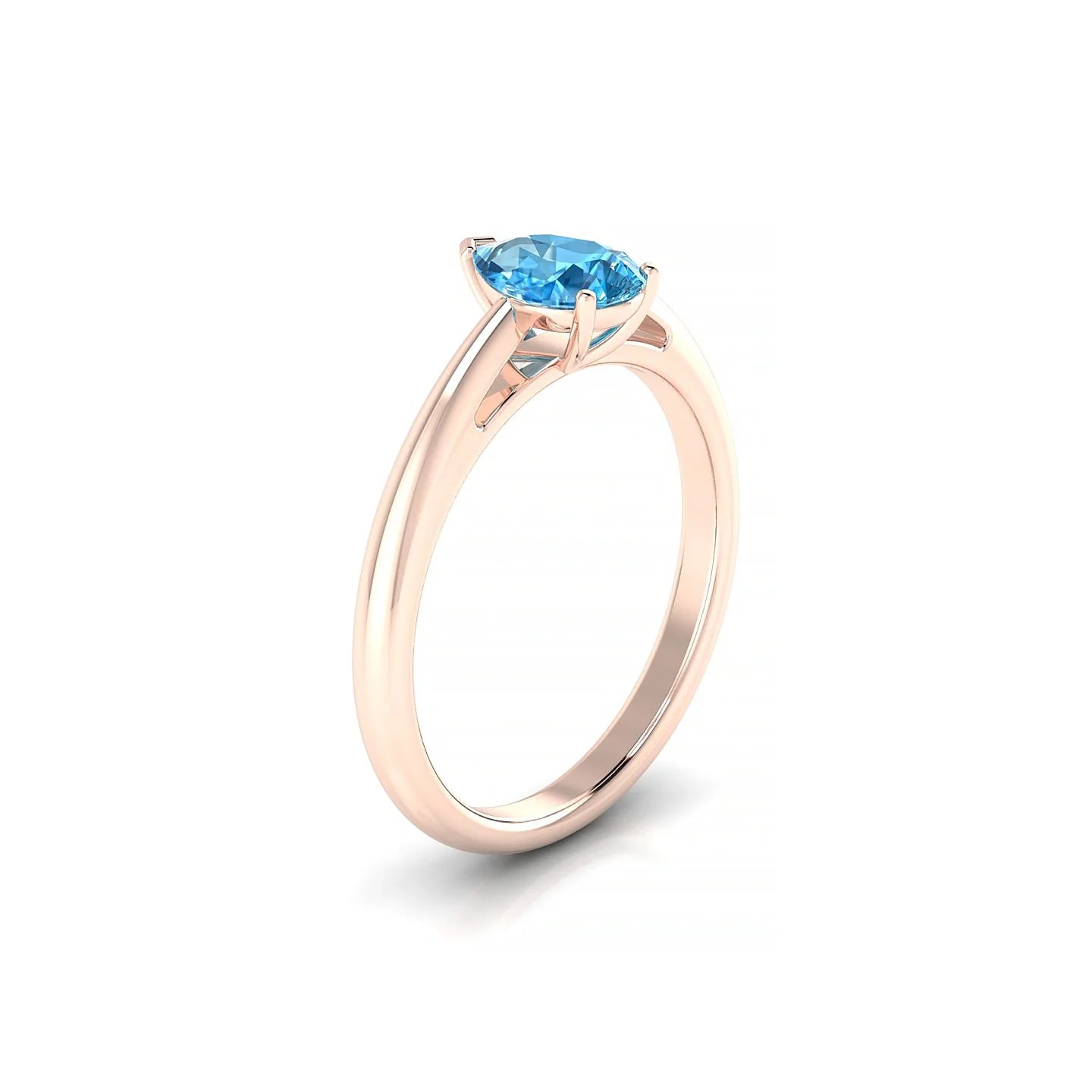 Treasure | 18k Rose Gold 7 x 5 mm Pear Topaz Ring