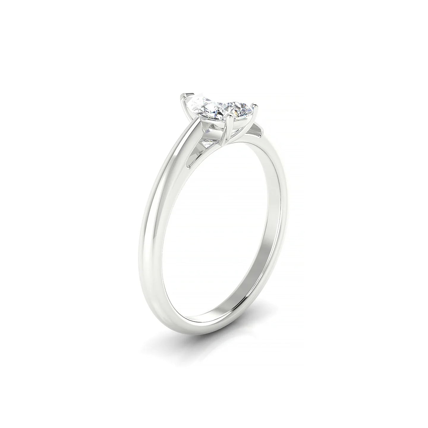 Treasure | 18k White Gold 7 x 5 mm Pear Diamond Ring