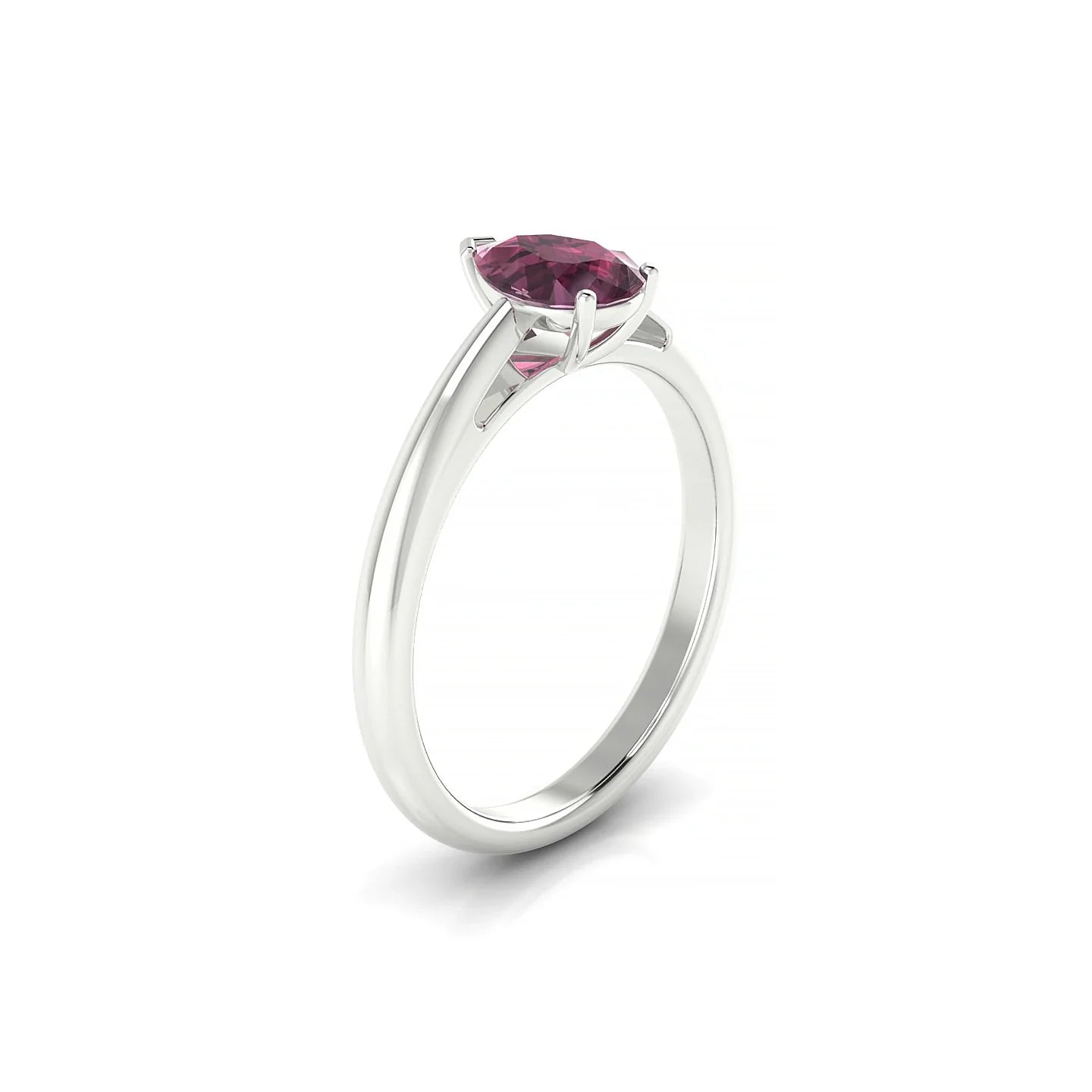 Treasure | 18k White Gold 7 x 5 mm Pear Rhodolite Ring