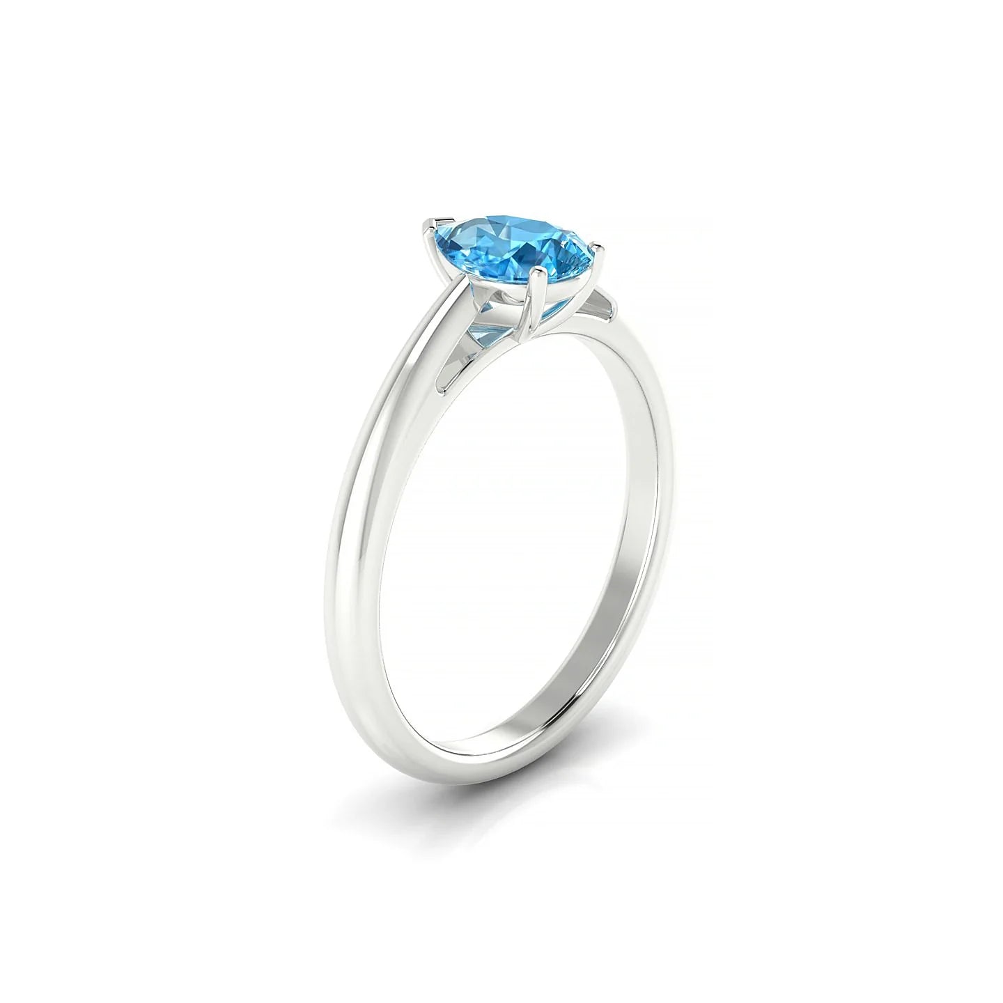 Treasure | 18k White Gold 7 x 5 mm Pear Topaz Ring