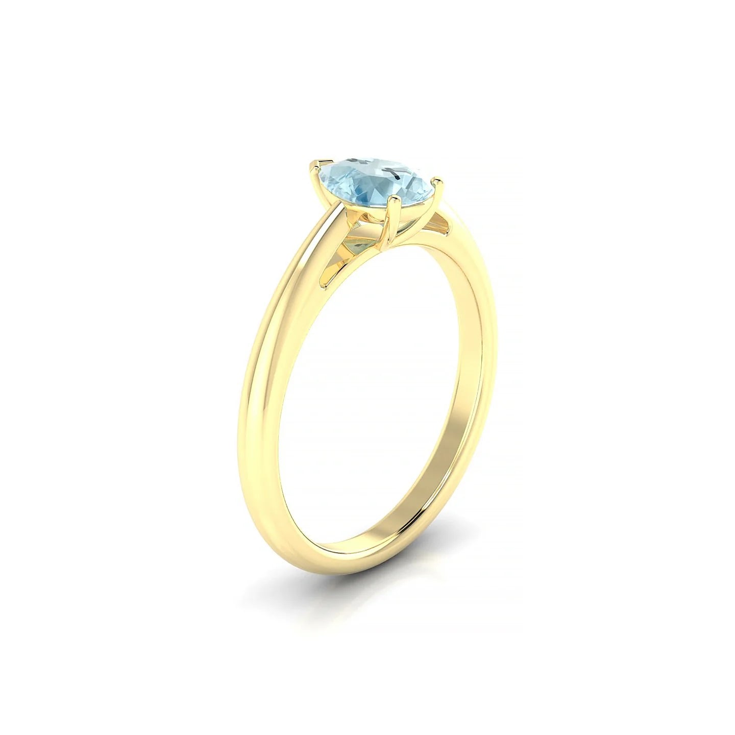 Treasure | 18k Yellow Gold 7 x 5 mm Pear Aquamarine Ring