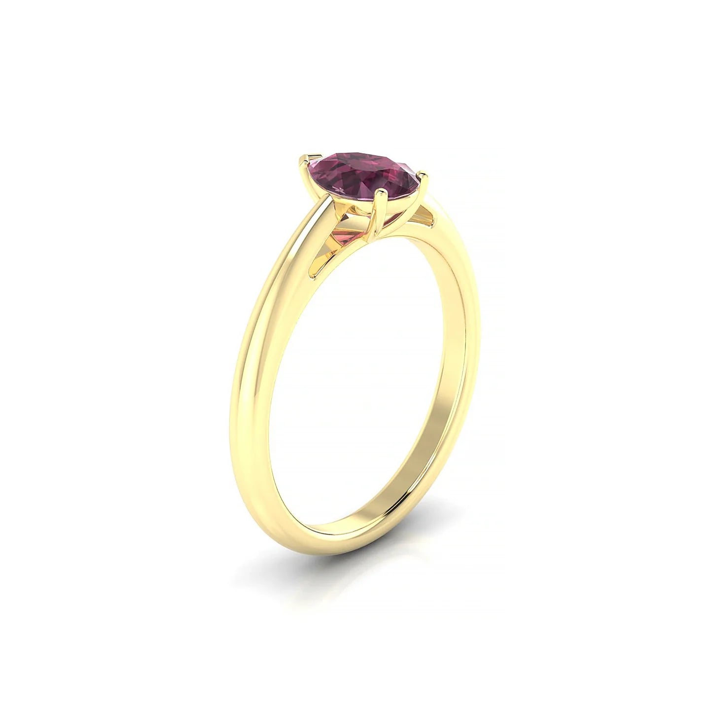 Treasure | 18k Yellow Gold 7 x 5 mm Pear Rhodolite Ring