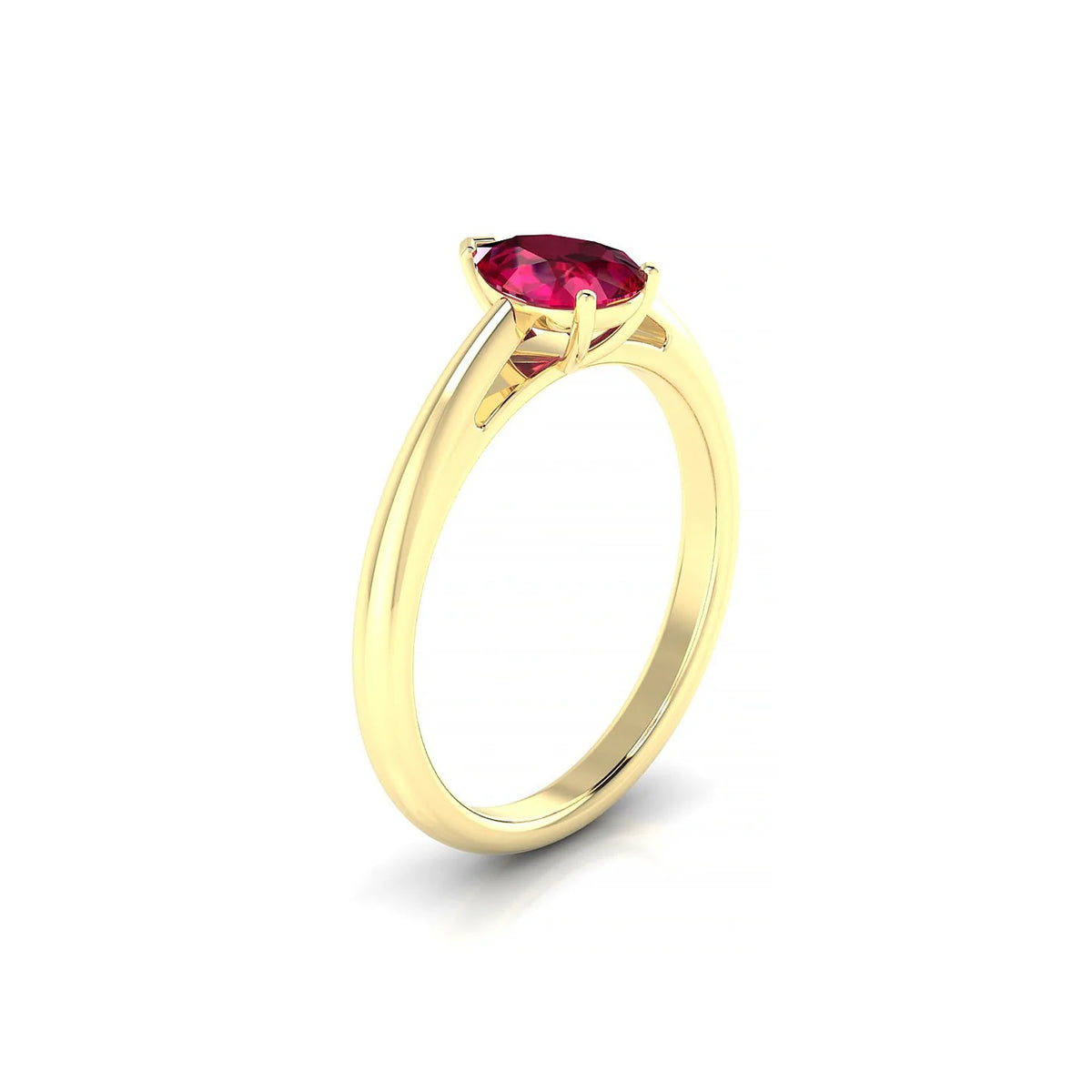 Treasure | 18k Yellow Gold 7 x 5 mm Pear Ruby Ring