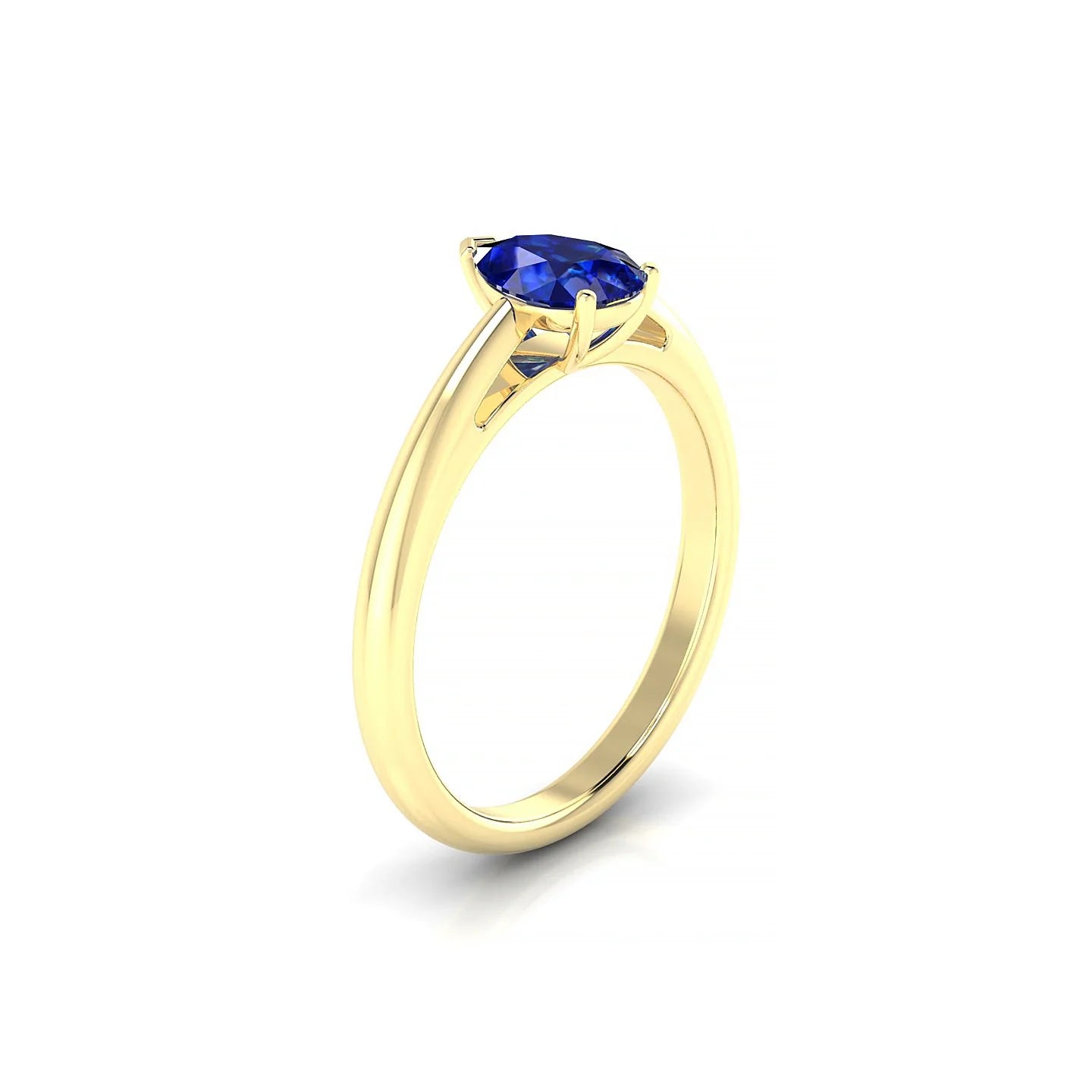 Treasure | 18k Yellow Gold 7 x 5 mm Pear Sapphire Ring