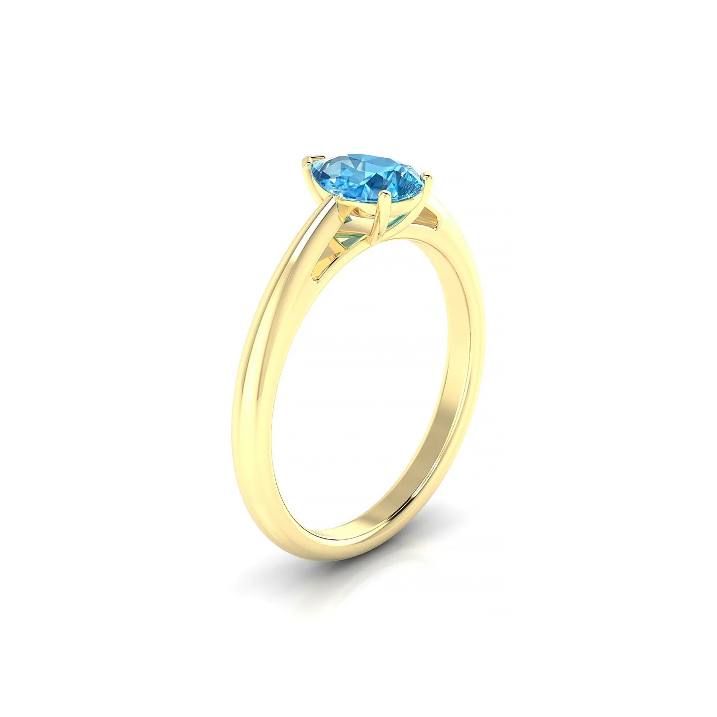 Treasure | 18k Yellow Gold 7 x 5 mm Pear Topaz Ring