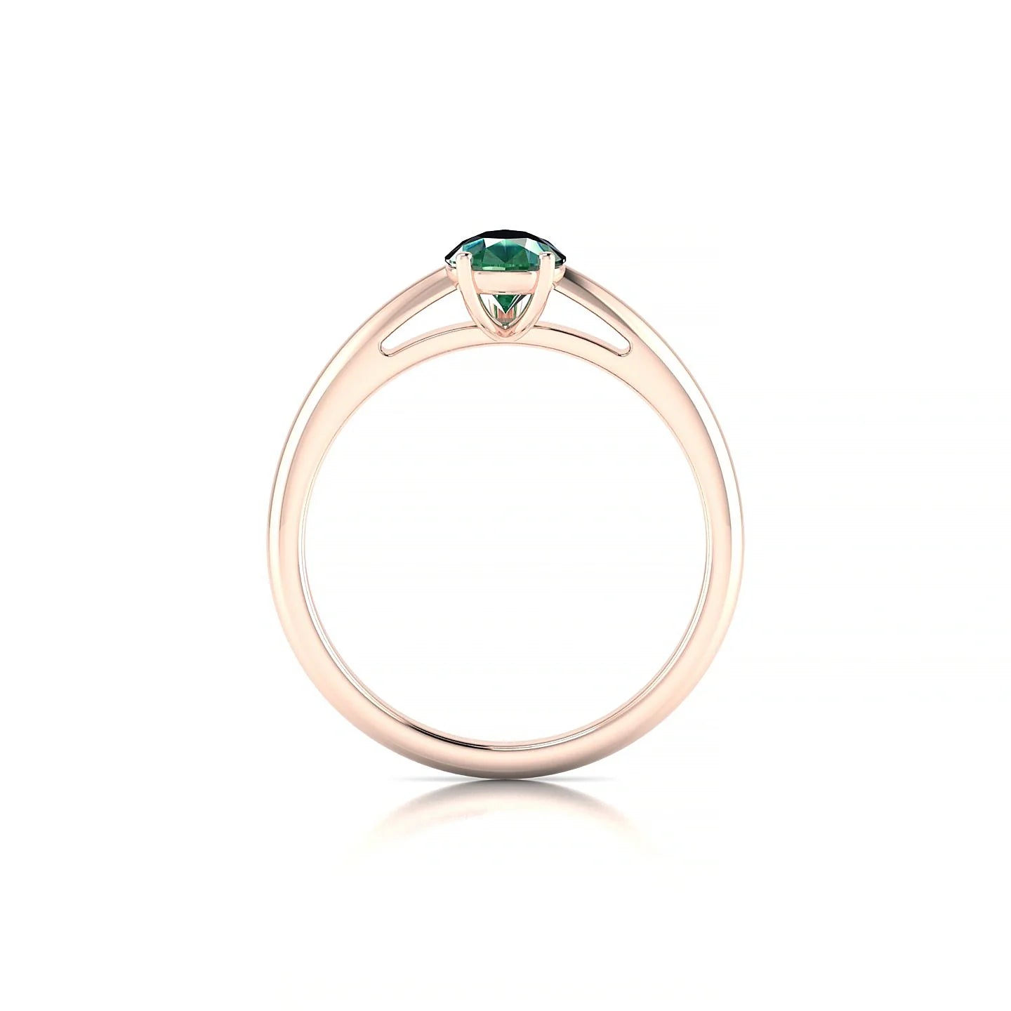 Treasure | 18k Rose Gold 7 x 5 mm Pear Emerald Ring