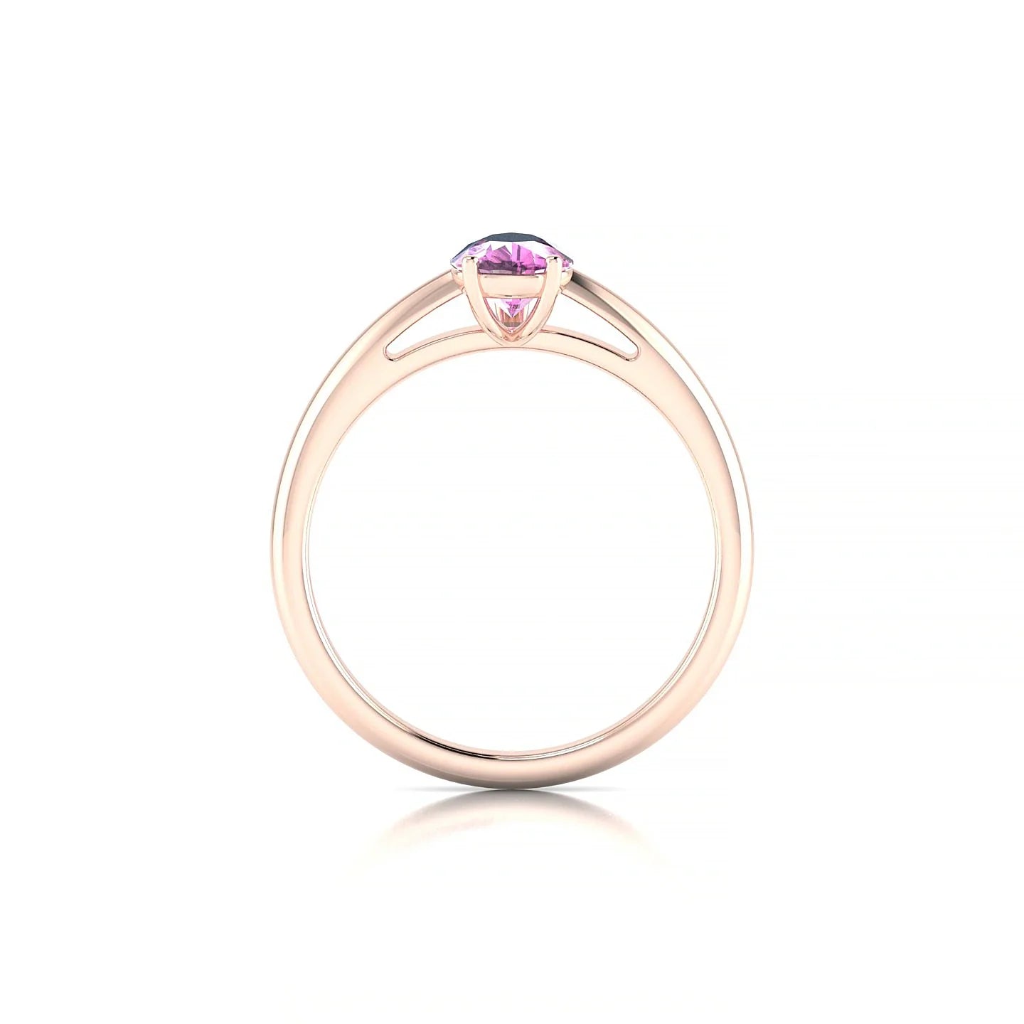 Treasure | 18k Rose Gold 7 x 5 mm Pear Pink Sapphire Ring