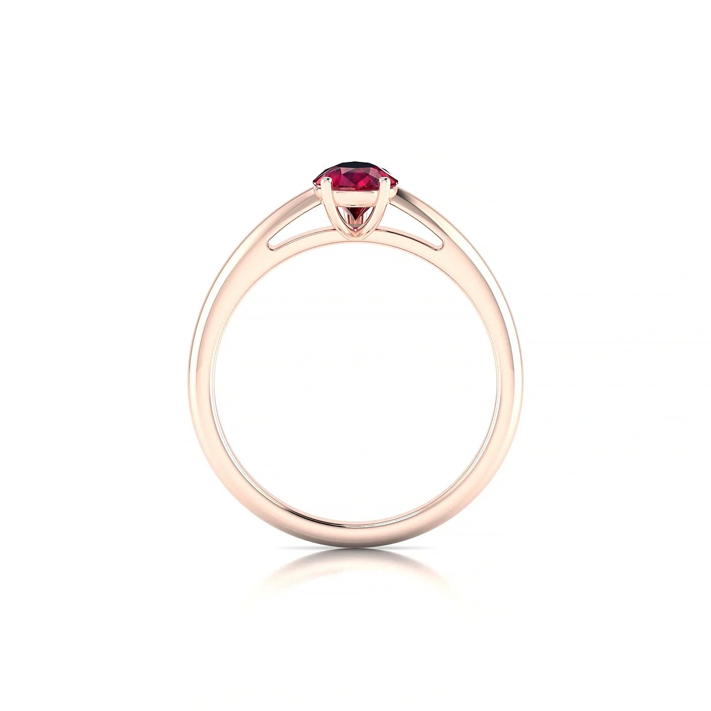 Treasure | 18k Rose Gold 7 x 5 mm Pear Ruby Ring