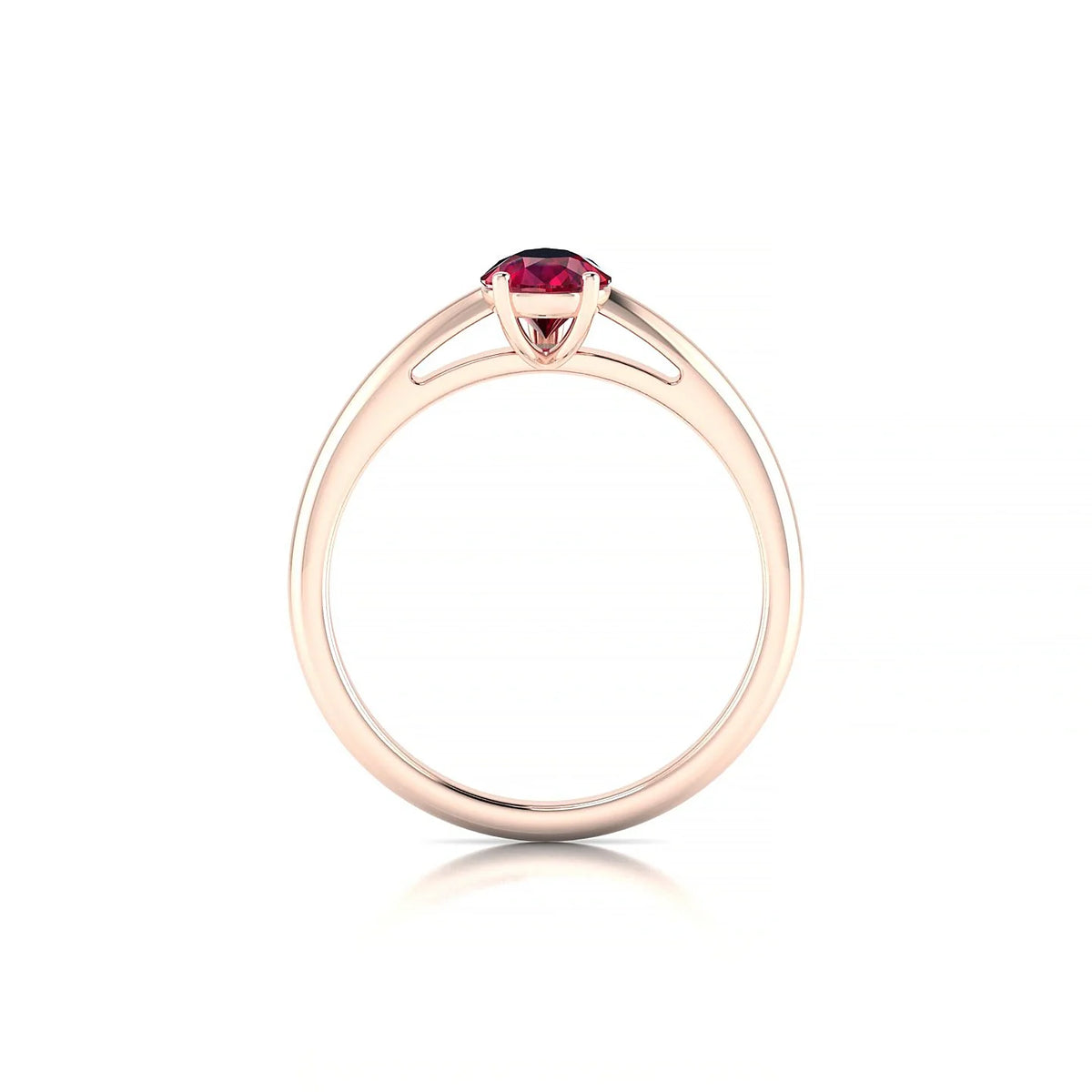Treasure | 18k Rose Gold 7 x 5 mm Pear Ruby Ring
