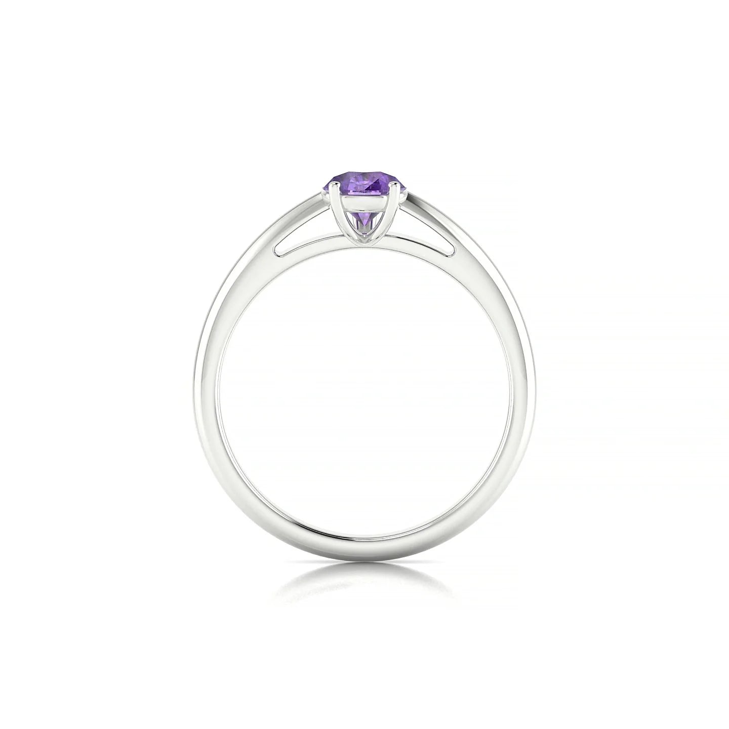 Treasure | 18k White Gold 7 x 5 mm Pear Amethyst Ring