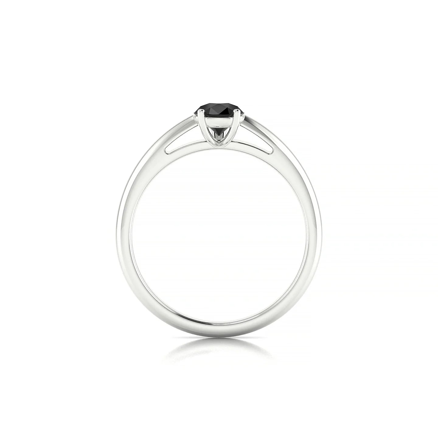 Treasure | 18k White Gold 7 x 5 mm Pear Black Diamond Ring