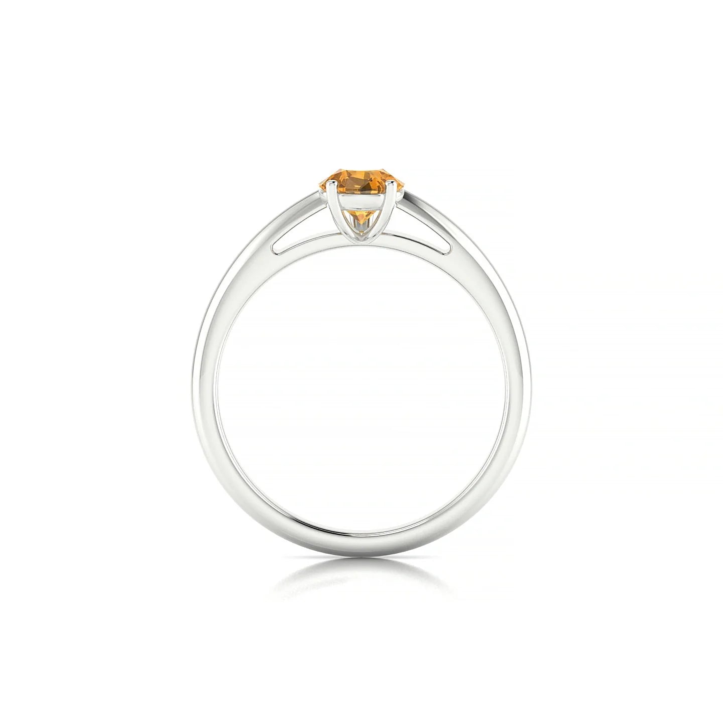 Treasure | 18k White Gold 7 x 5 mm Pear Citrine Ring