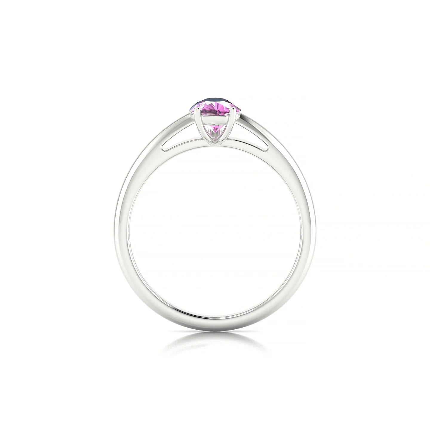 Treasure | 18k White Gold 7 x 5 mm Pear Pink Sapphire Ring