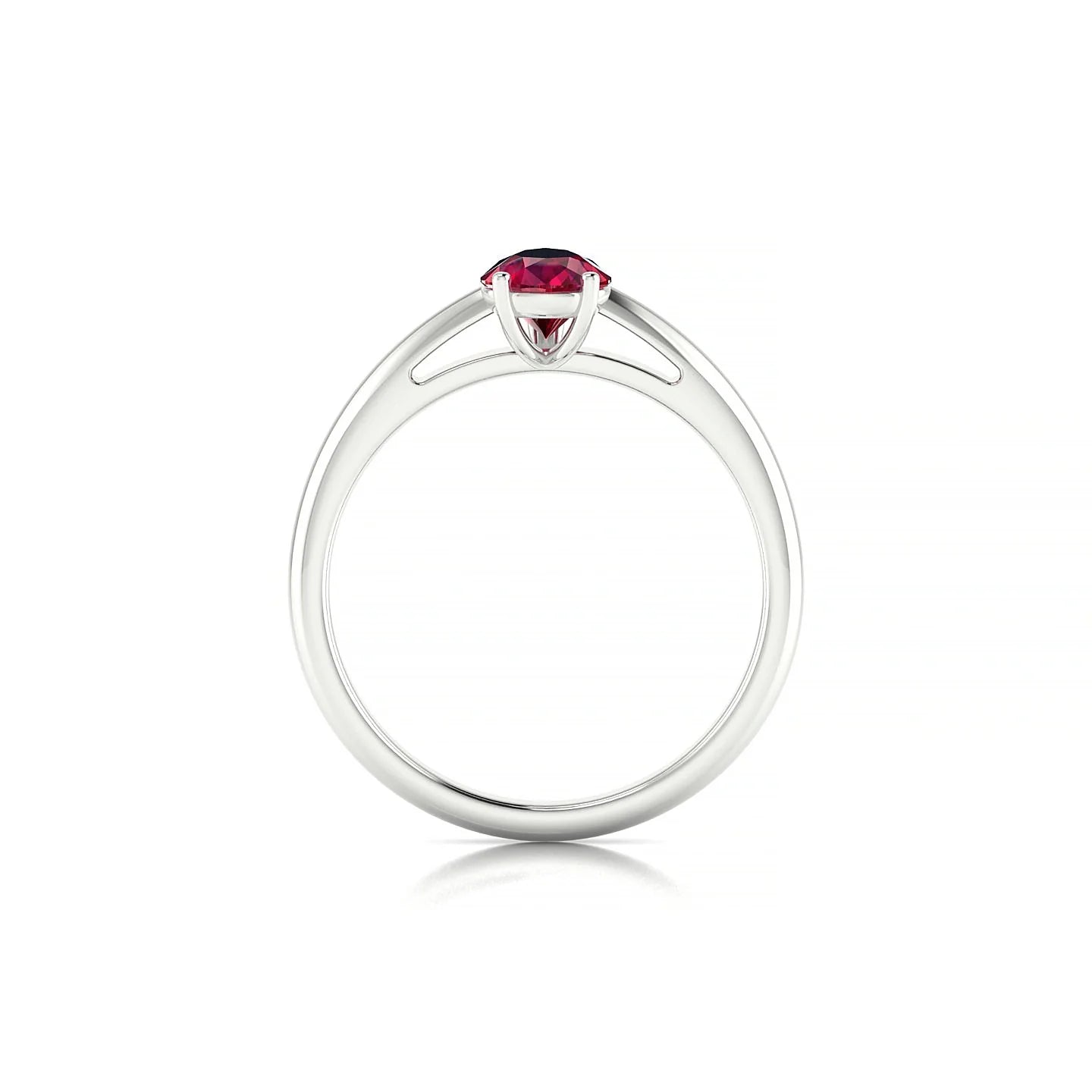 Treasure | 18k White Gold 7 x 5 mm Pear Ruby Ring