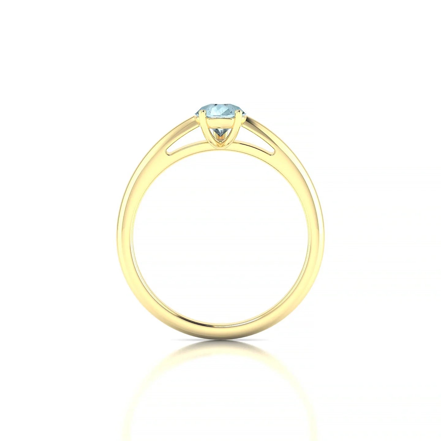Treasure | 18k Yellow Gold 7 x 5 mm Pear Aquamarine Ring