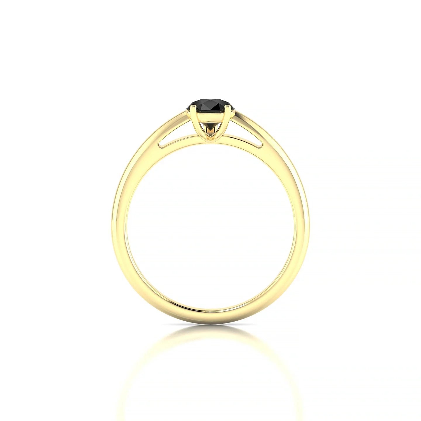 Treasure | 18k Yellow Gold 7 x 5 mm Pear Black Diamond Ring