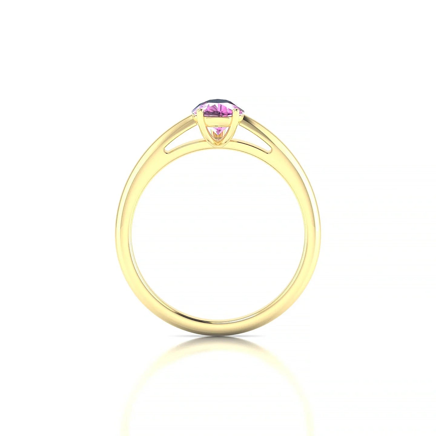 Treasure | 18k Yellow Gold 7 x 5 mm Pear Pink Sapphire Ring