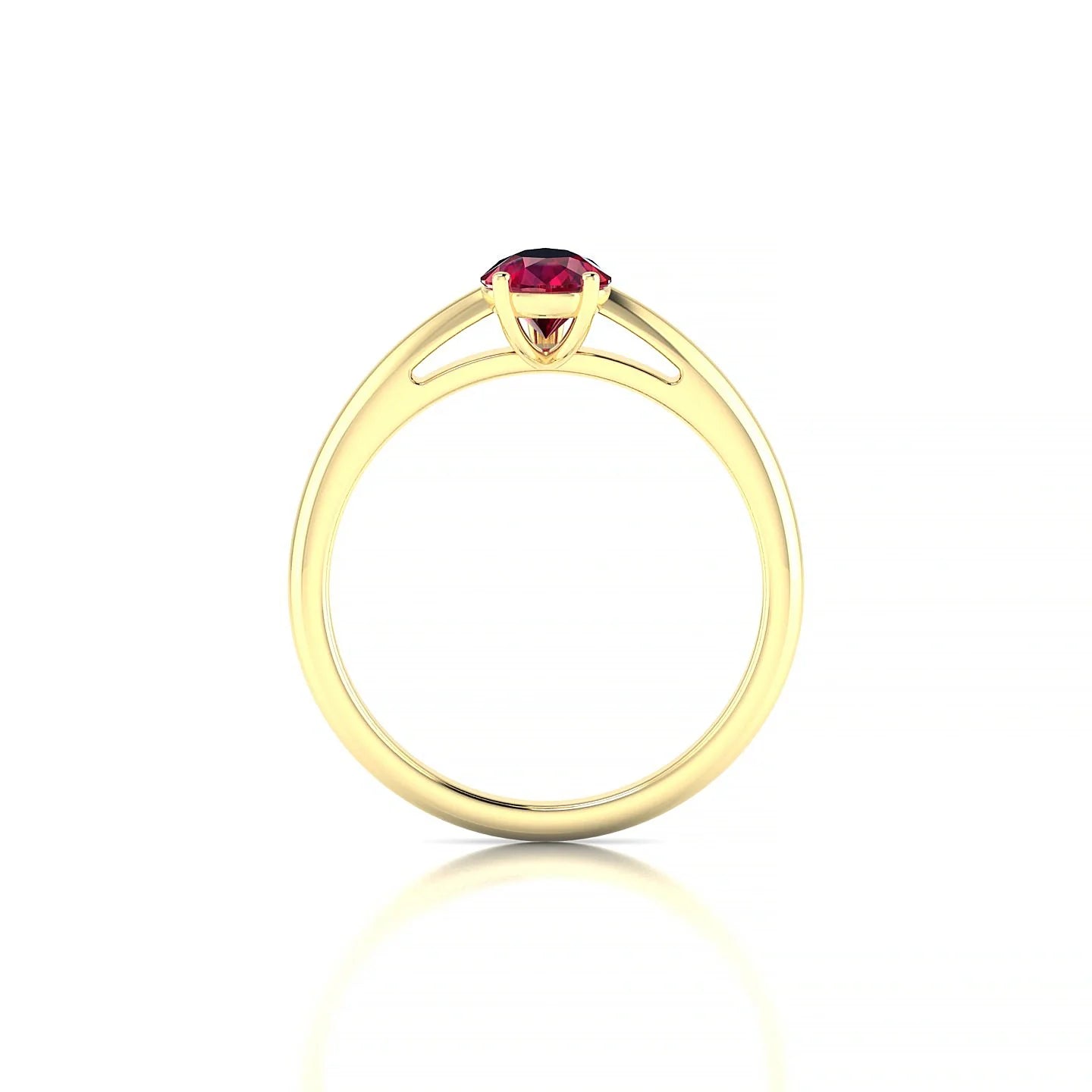 Treasure | 18k Yellow Gold 7 x 5 mm Pear Ruby Ring