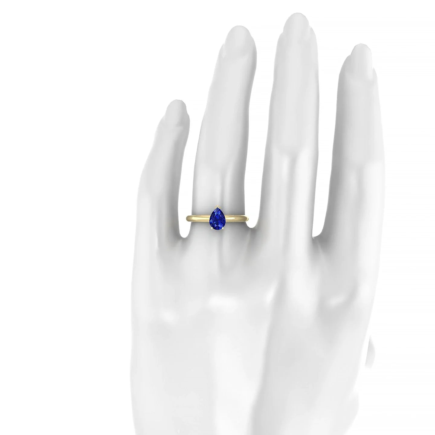 Treasure | 18k Yellow Gold 7 x 5 mm Pear Sapphire Ring