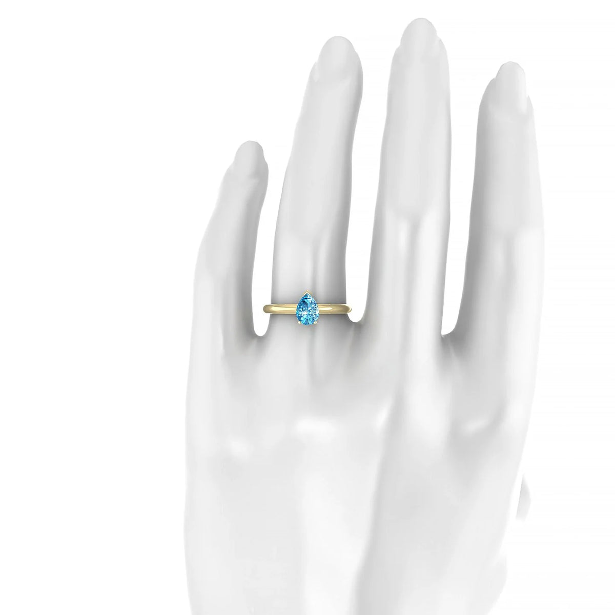 Treasure | 18k Yellow Gold 7 x 5 mm Pear Topaz Ring