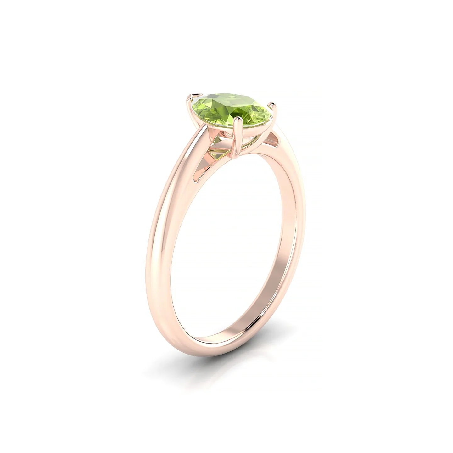 Treasure | 18k Rose Gold 8 x 6 mm Pear Peridot Ring