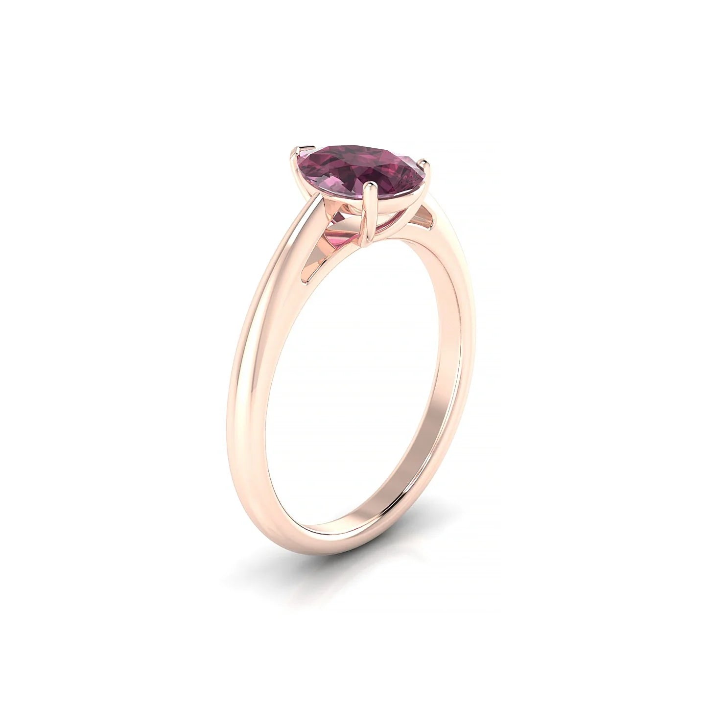 Treasure | 18k Rose Gold 8 x 6 mm Pear Rhodolite Ring