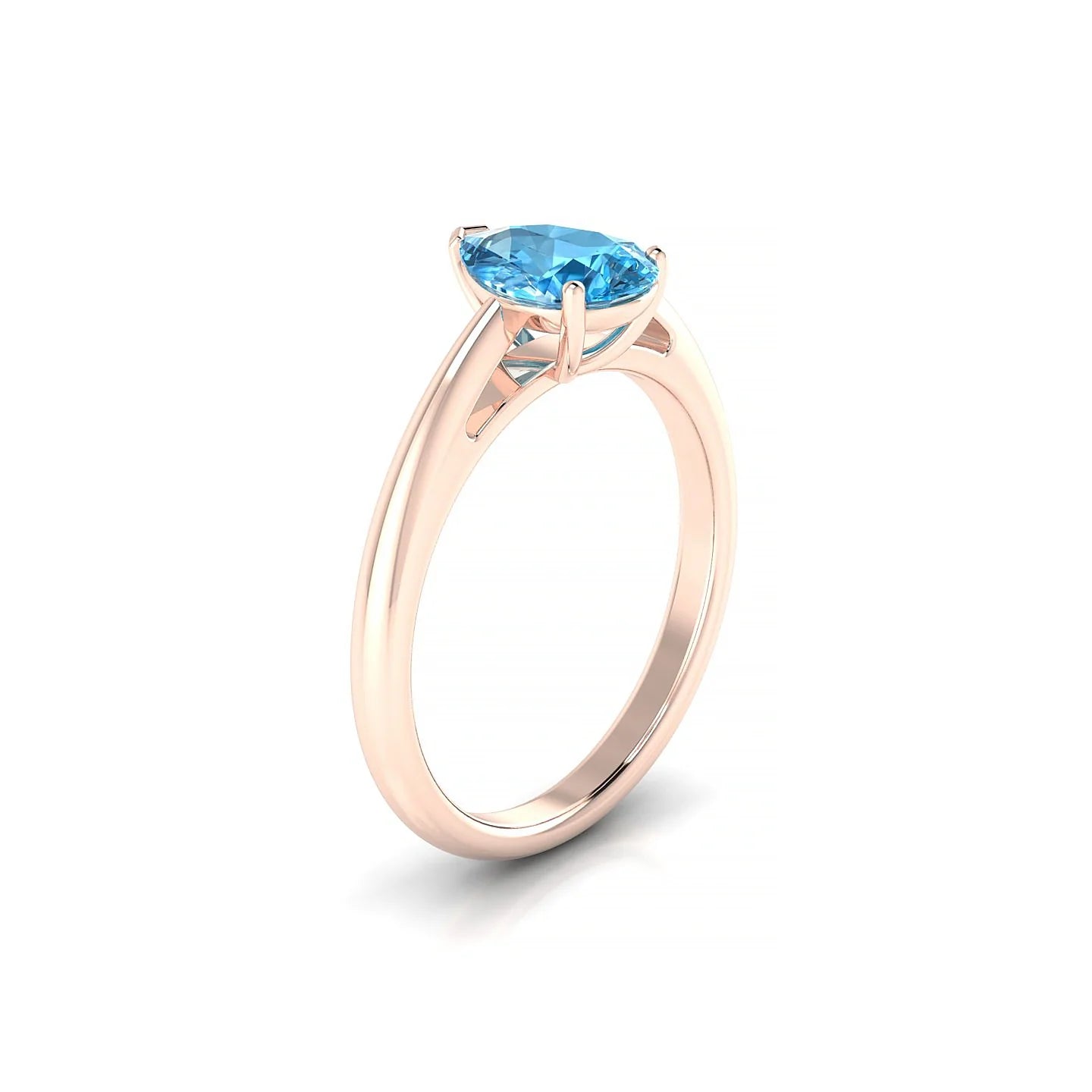 Treasure | 18k Rose Gold 8 x 6 mm Pear Topaz Ring