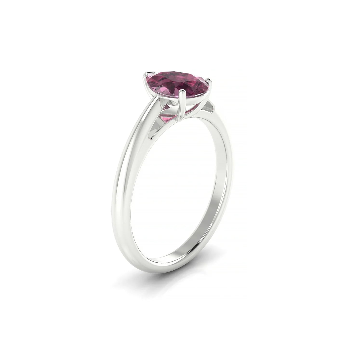 Treasure | 18k White Gold 8 x 6 mm Pear Rhodolite Ring