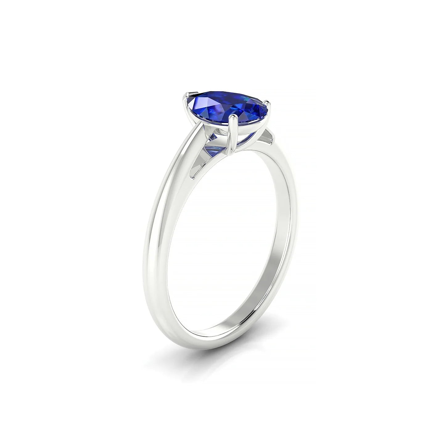 Treasure | 18k White Gold 8 x 6 mm Pear Sapphire Ring