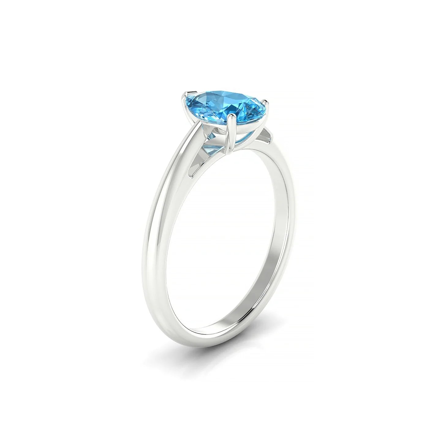 Treasure | 18k White Gold 8 x 6 mm Pear Topaz Ring