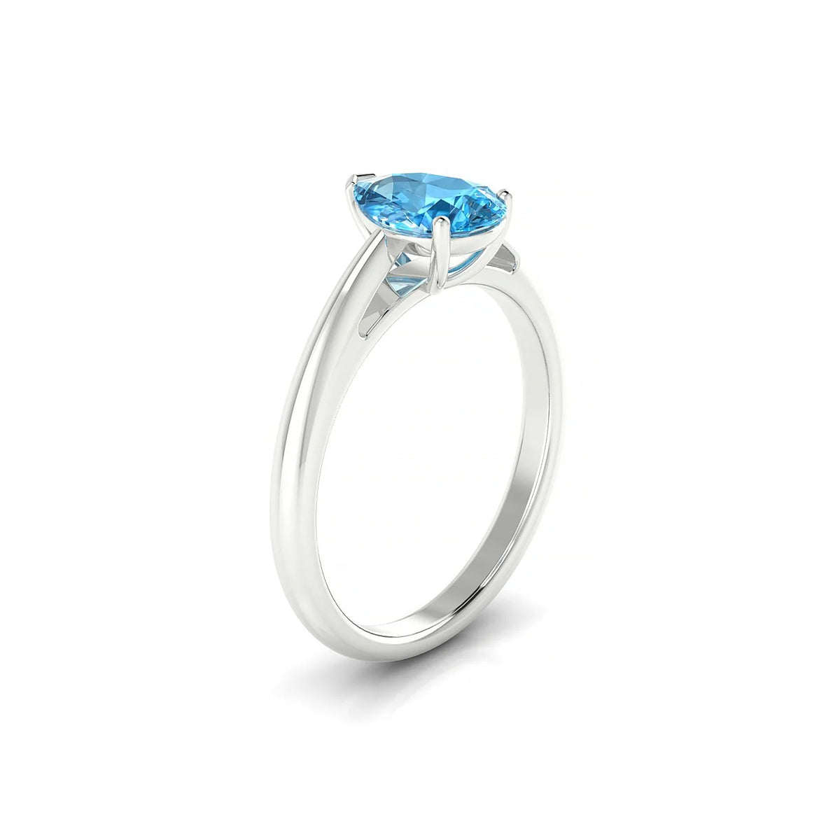 Treasure | 18k White Gold 8 x 6 mm Pear Topaz Ring