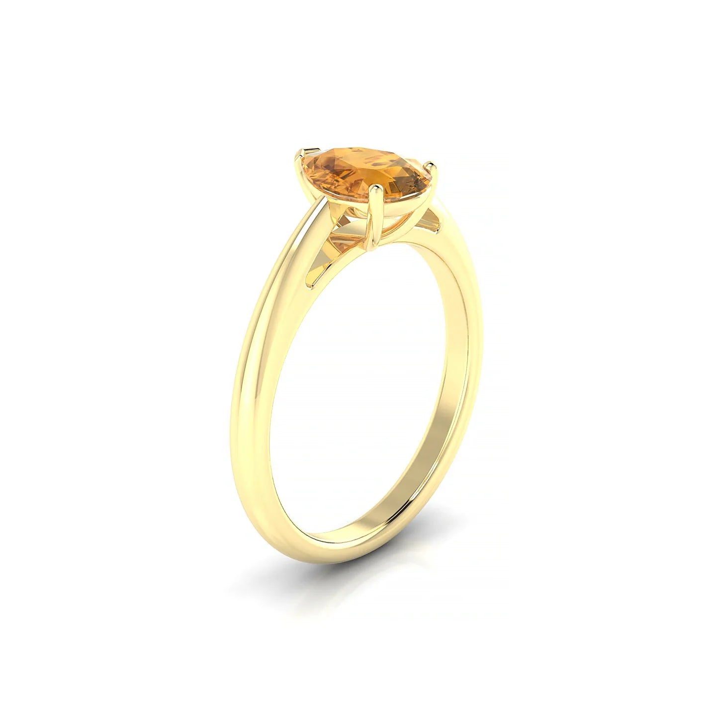 Treasure | 18k Yellow Gold 8 x 6 mm Pear Citrine Ring