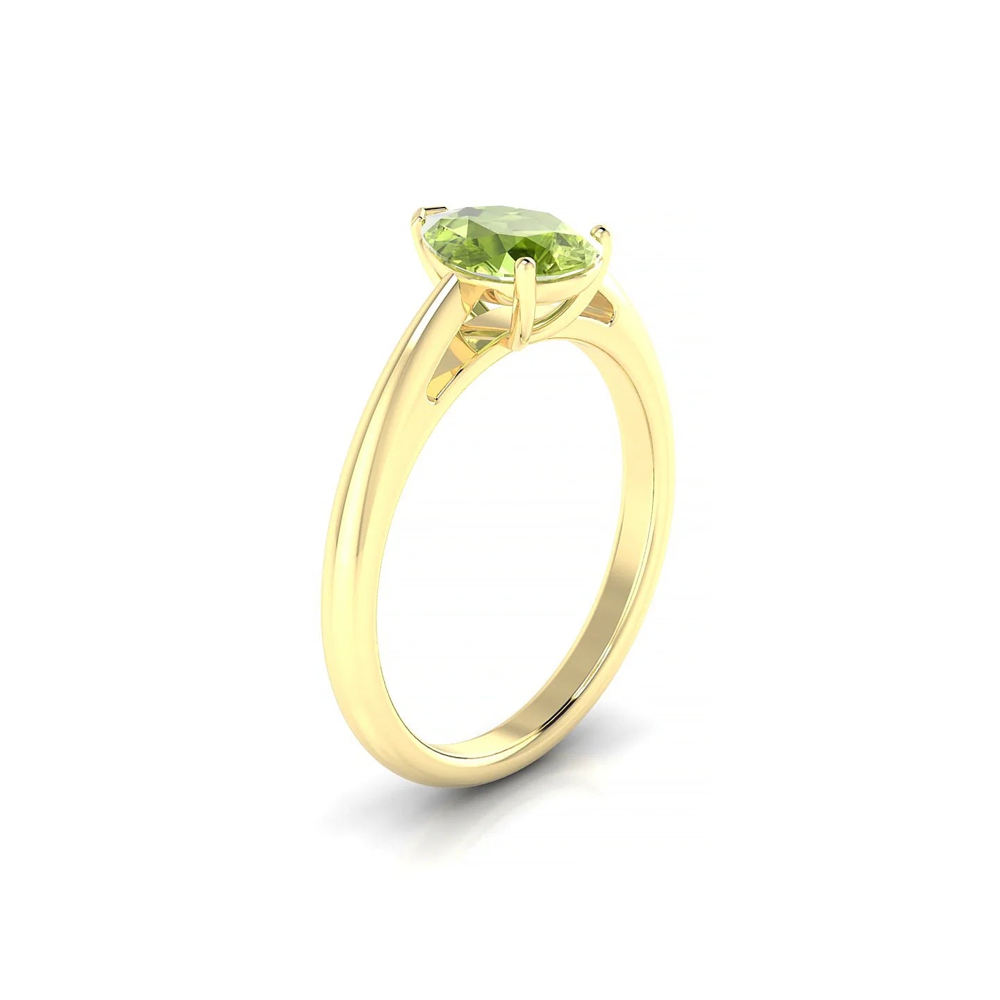 Treasure | 18k Yellow Gold 8 x 6 mm Pear Peridot Ring
