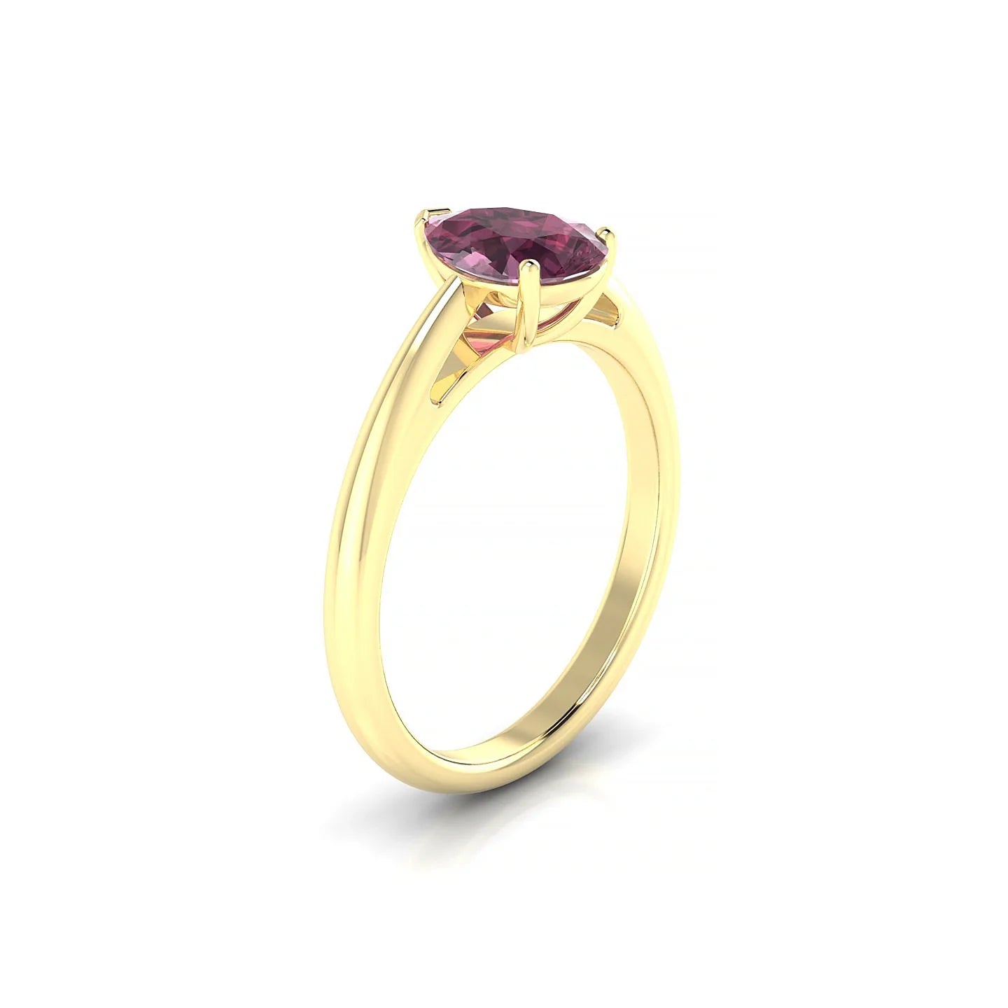 Treasure | 18k Yellow Gold 8 x 6 mm Pear Rhodolite Ring