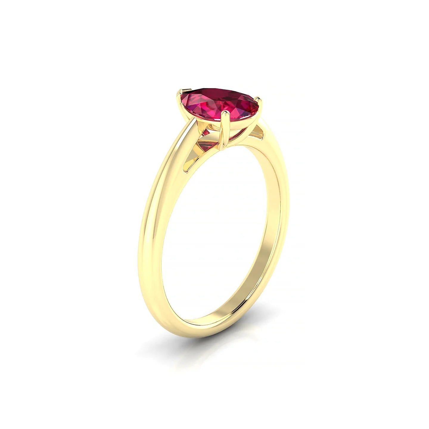 Treasure | 18k Yellow Gold 8 x 6 mm Pear Ruby Ring