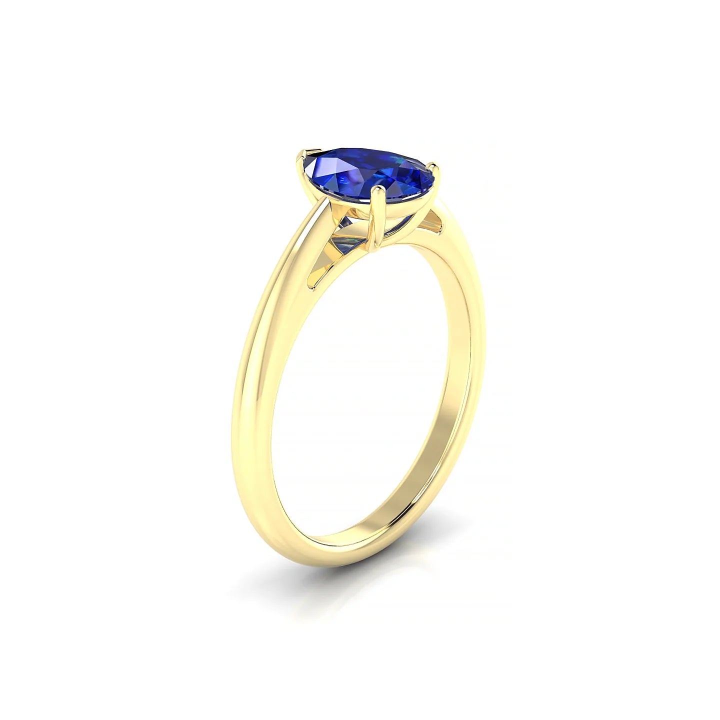 Treasure | 18k Yellow Gold 8 x 6 mm Pear Sapphire Ring