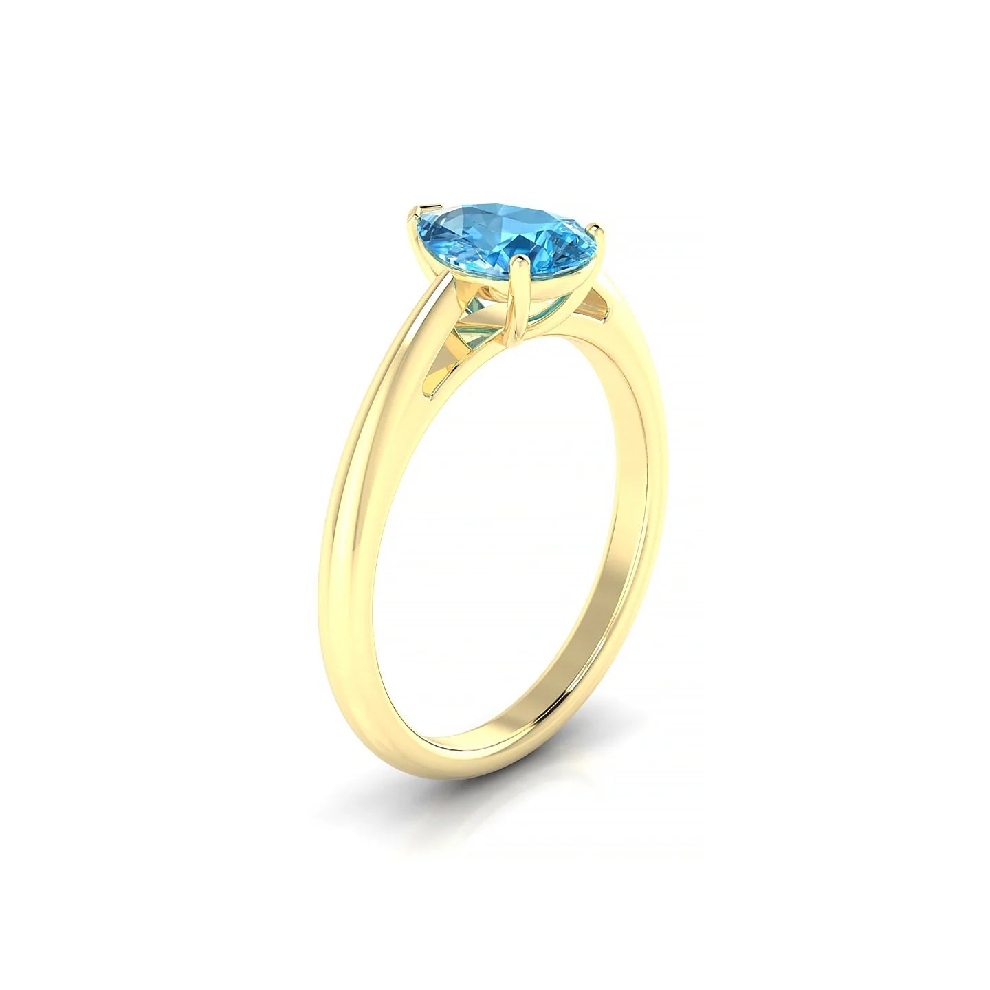 Treasure | 18k Yellow Gold 8 x 6 mm Pear Topaz Ring