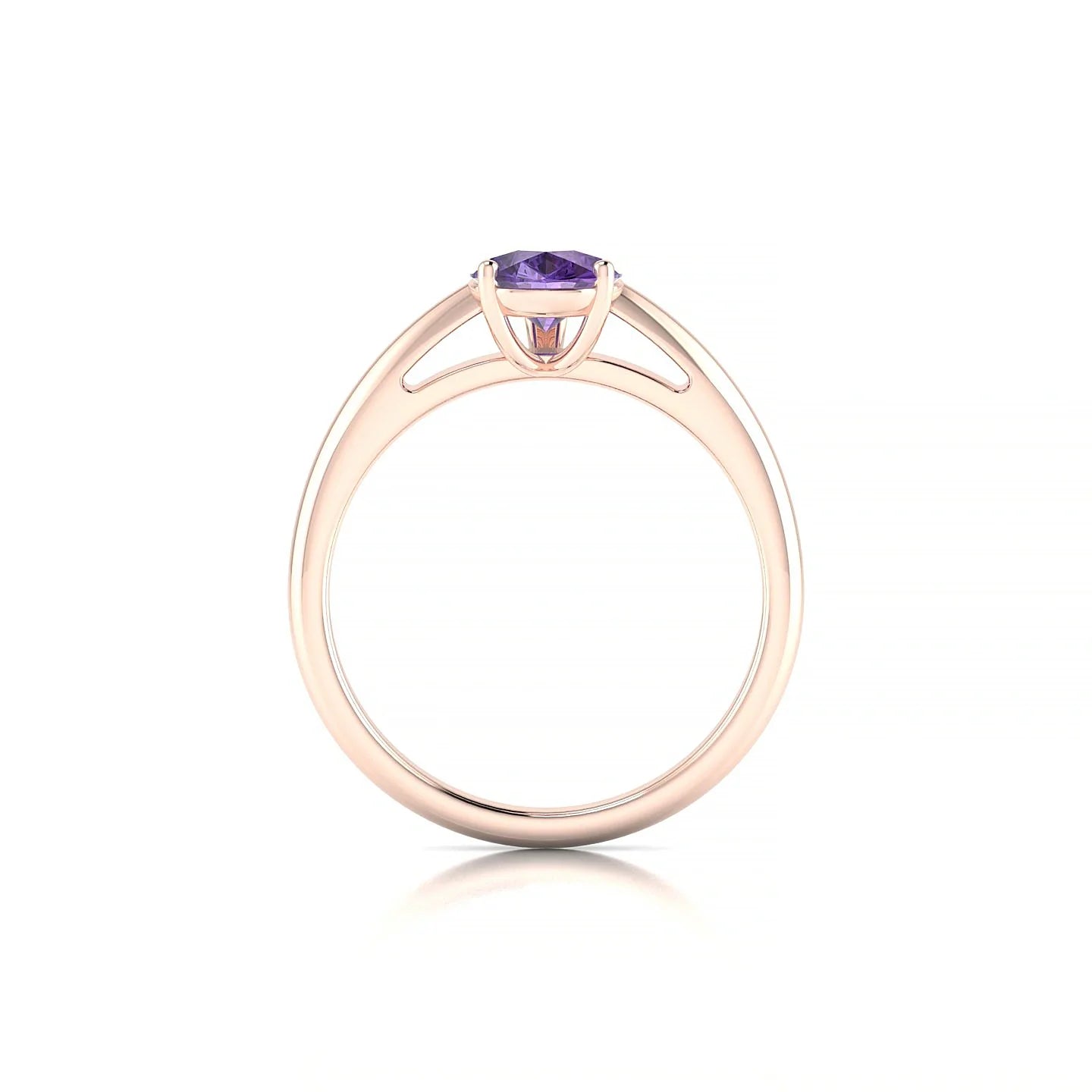 Treasure | 18k Rose Gold 8 x 6 mm Pear Amethyst Ring