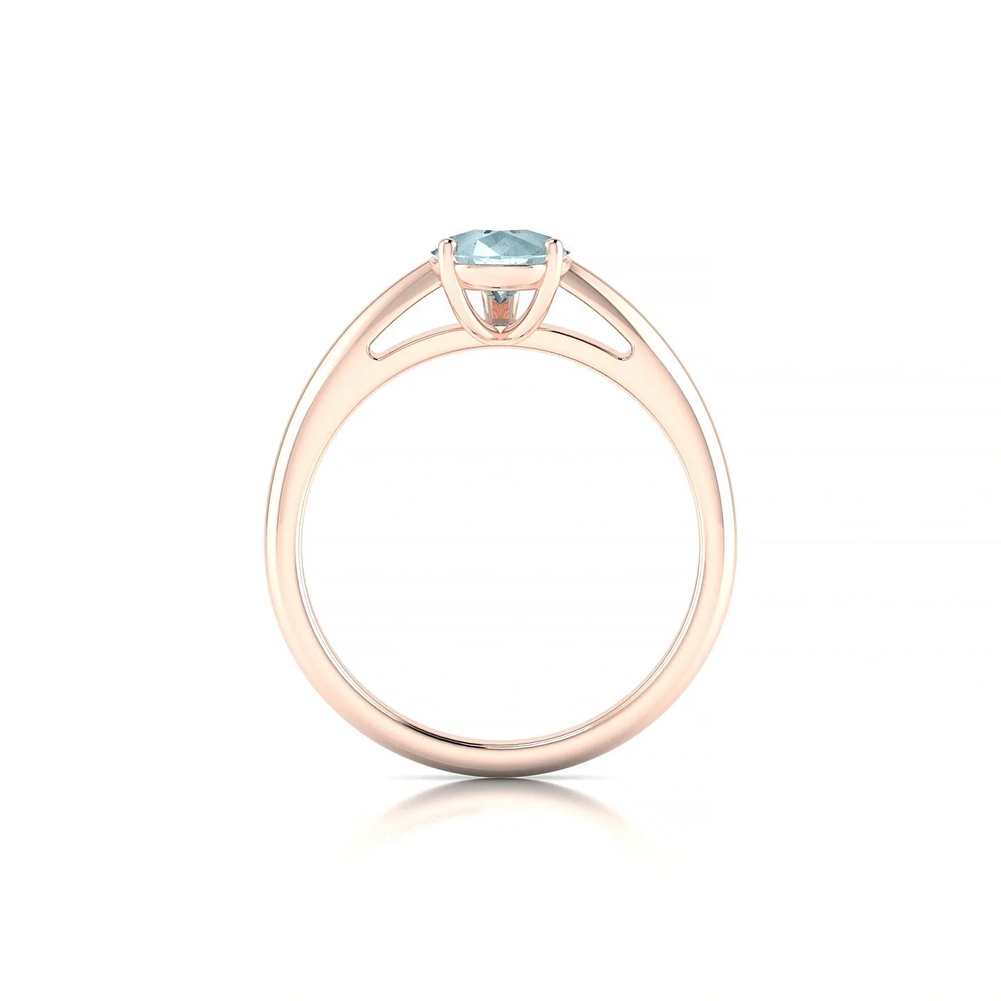 Treasure | 18k Rose Gold 8 x 6 mm Pear Aquamarine Ring