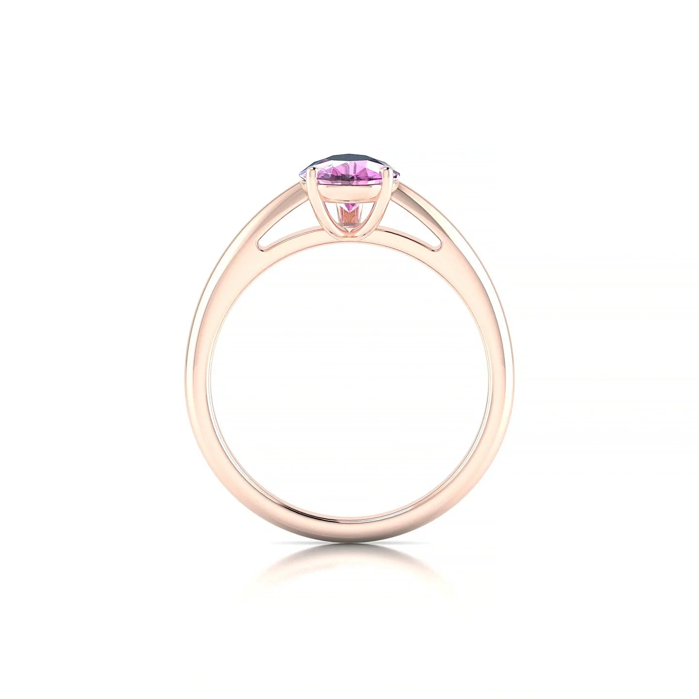 Treasure | 18k Rose Gold 8 x 6 mm Pear Pink Sapphire Ring
