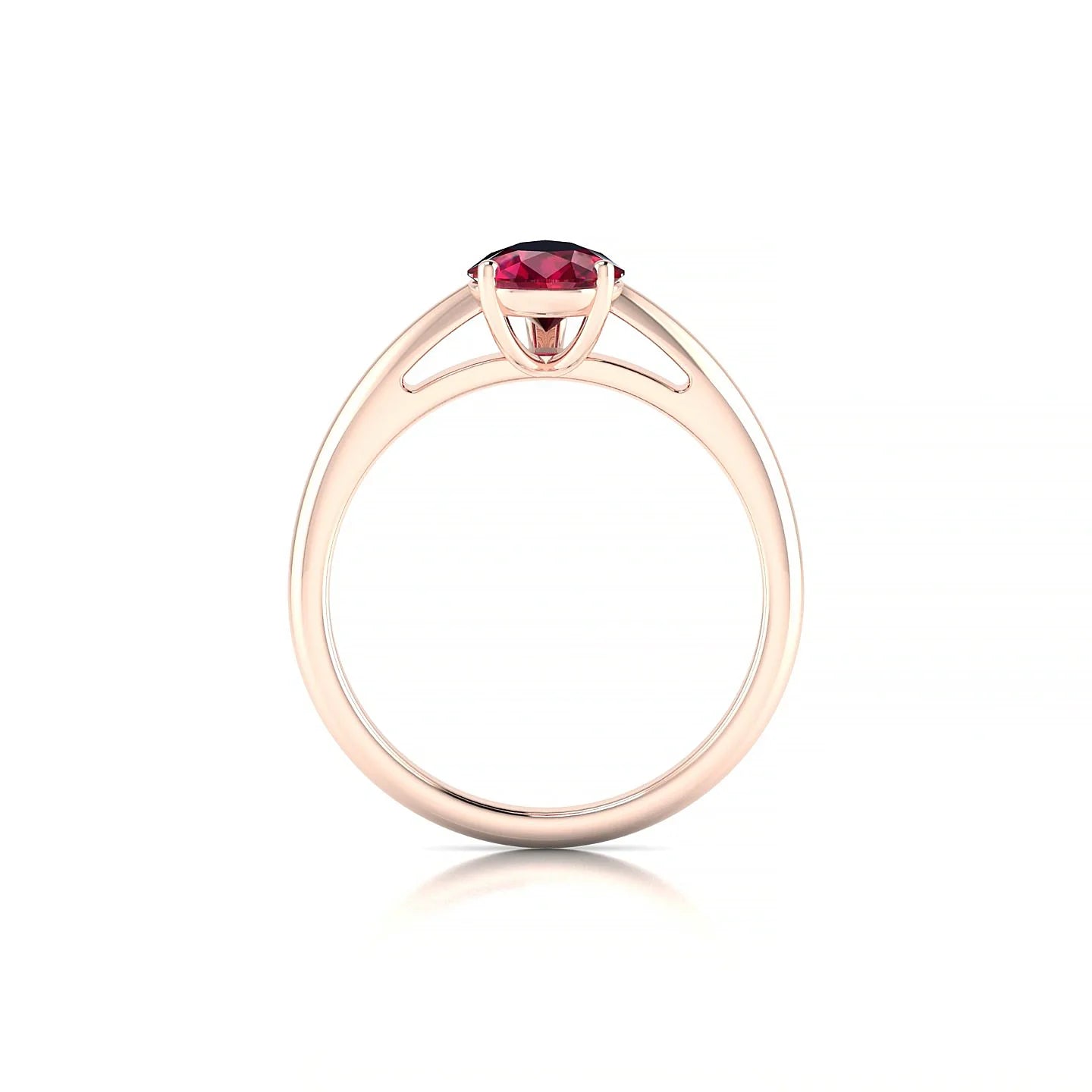 Treasure | 18k Rose Gold 8 x 6 mm Pear Ruby Ring