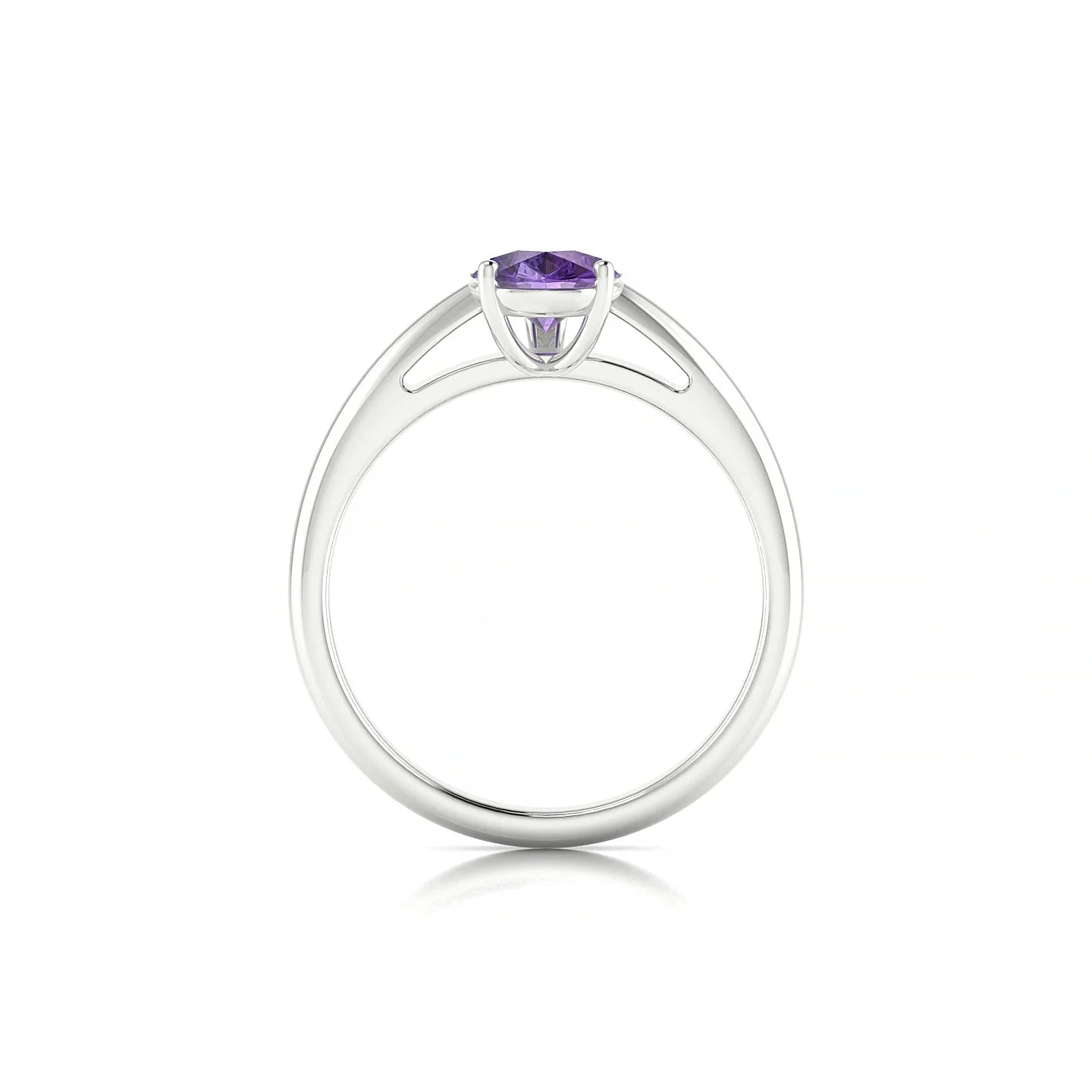 Treasure | 18k White Gold 8 x 6 mm Pear Amethyst Ring