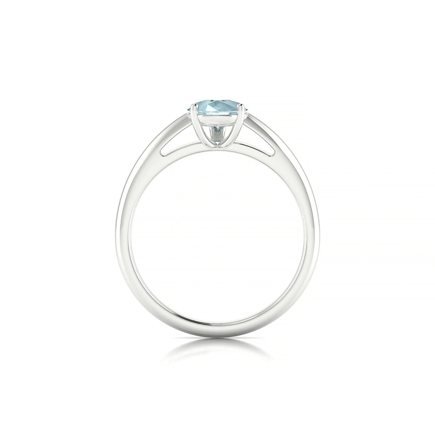 Treasure | 18k White Gold 8 x 6 mm Pear Aquamarine Ring