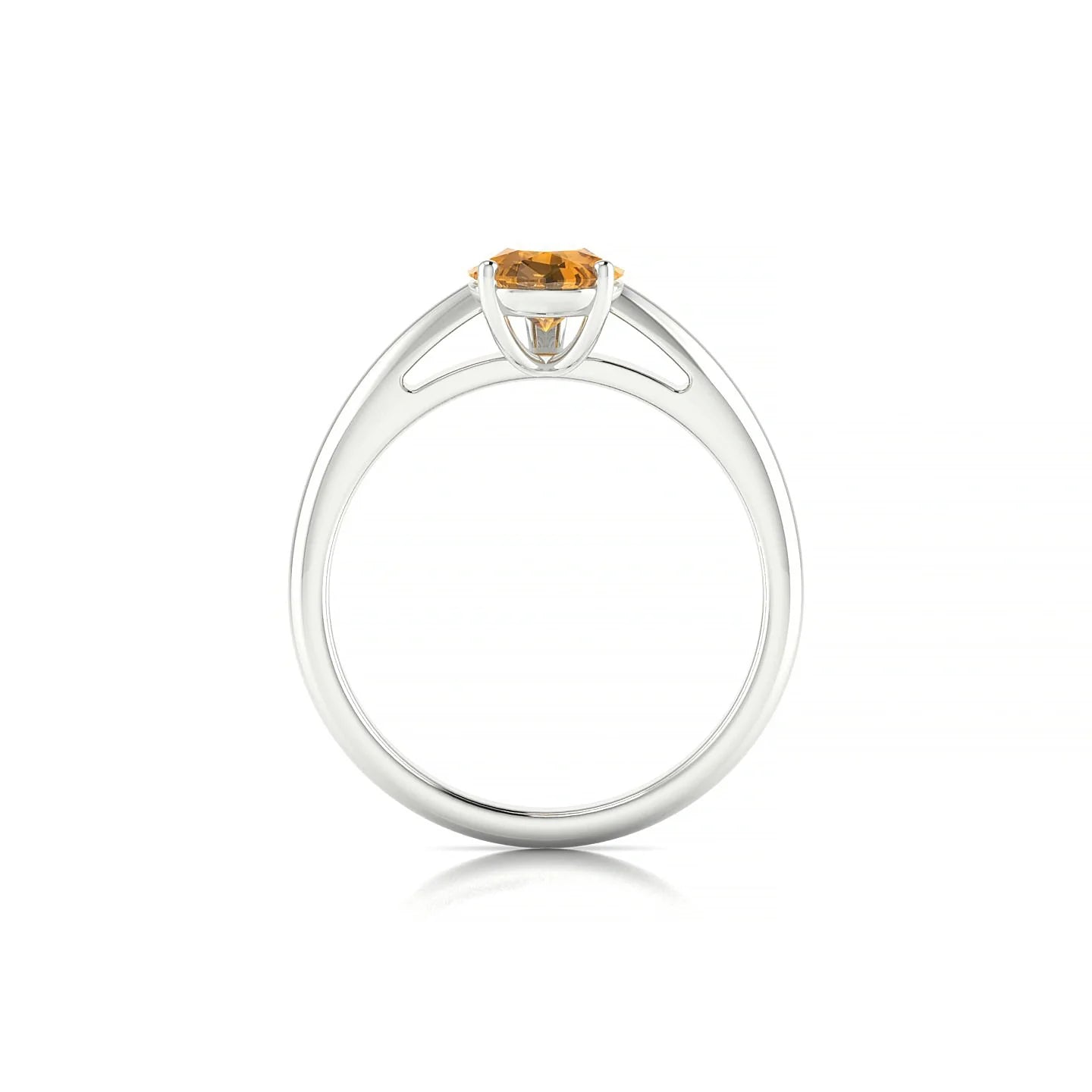 Treasure | 18k White Gold 8 x 6 mm Pear Citrine Ring