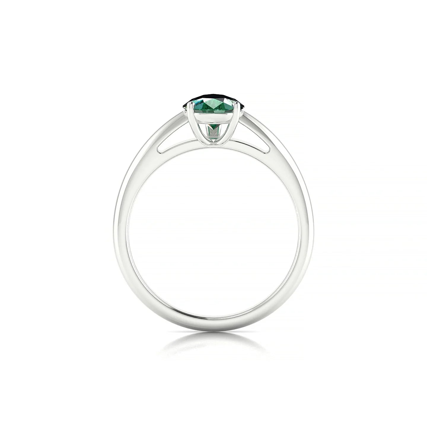 Treasure | 18k White Gold 8 x 6 mm Pear Emerald Ring