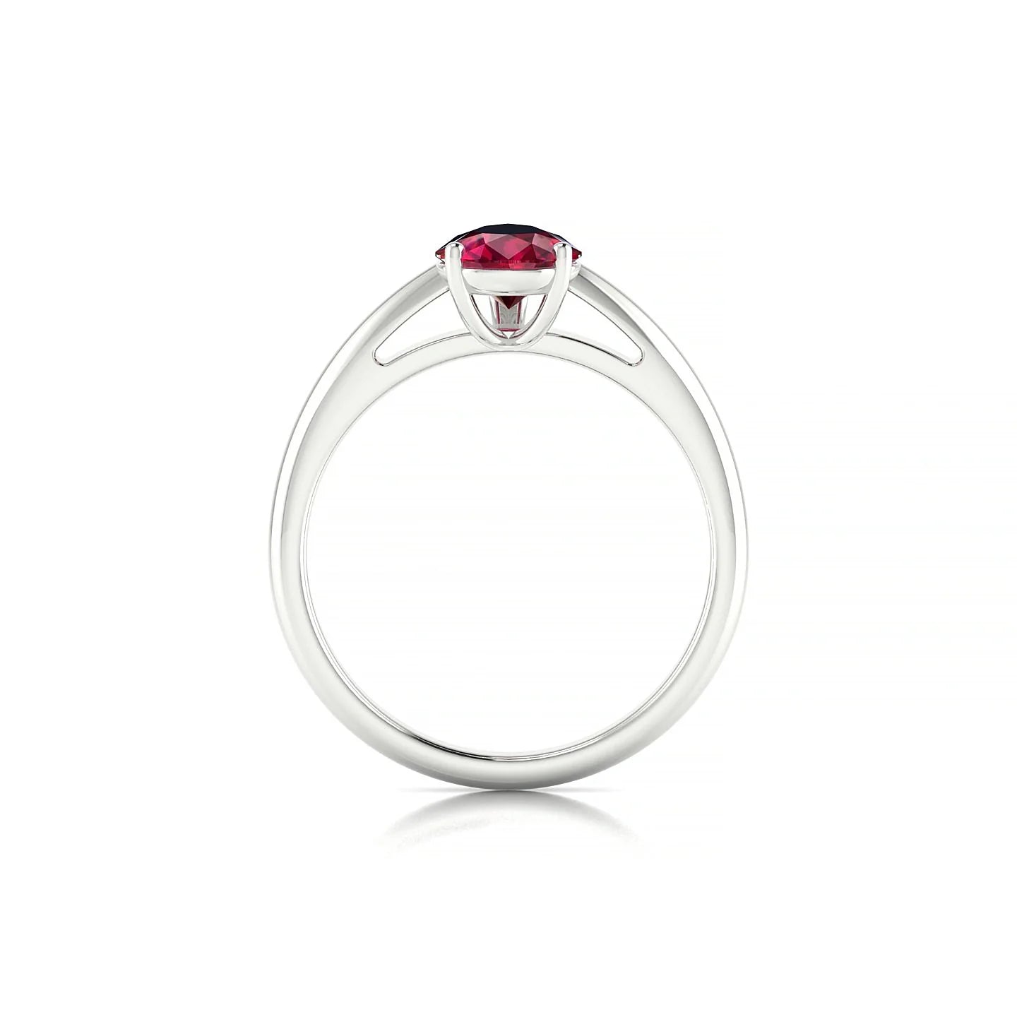 Treasure | 18k White Gold 8 x 6 mm Pear Ruby Ring